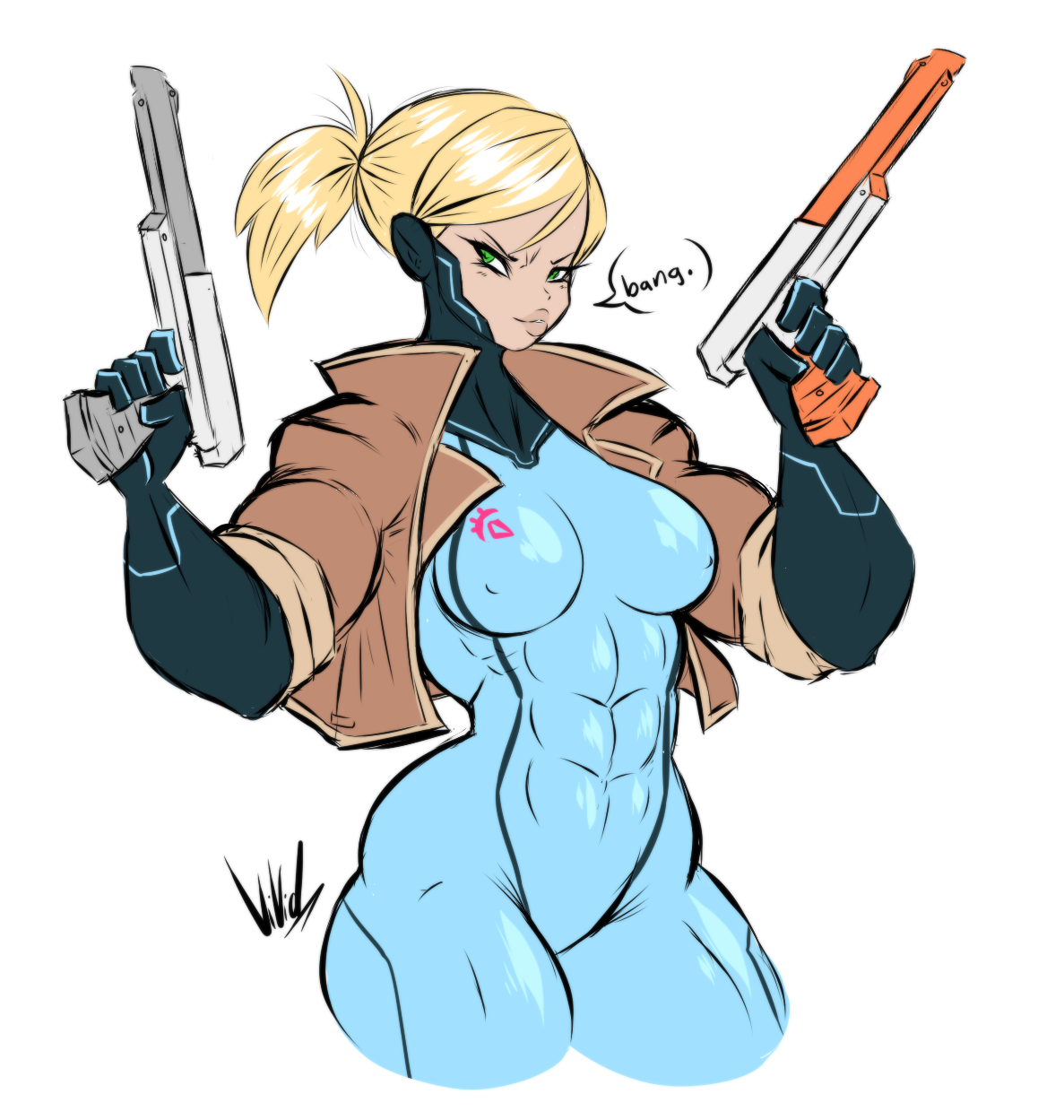 Samus Aran - NSFW, Strong girl, Samus aran, Muscleart, Longpost