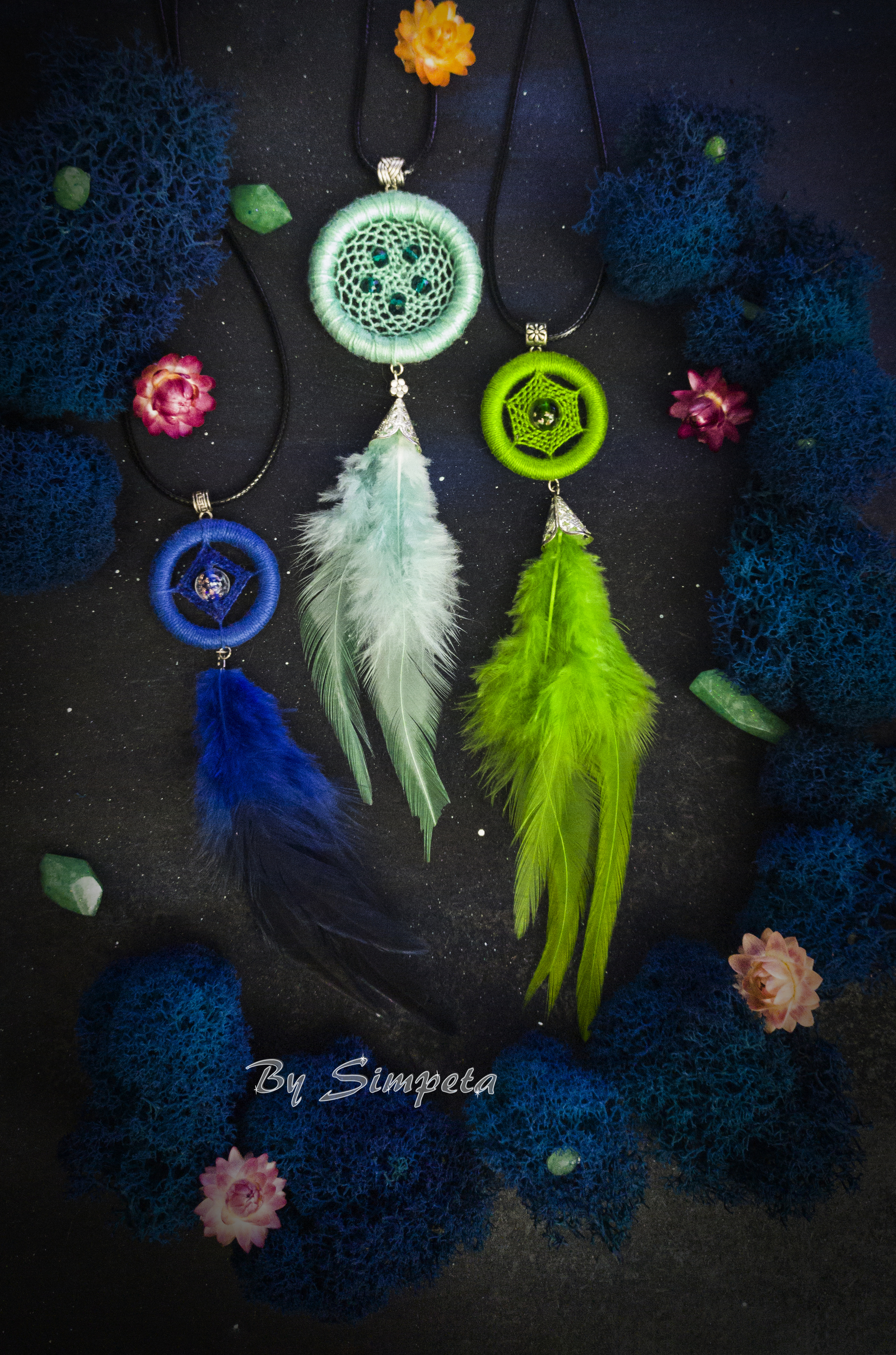 Pendants - dream catchers - Gems - My, Bysimpeta, Dreamcatcher, Decoration, Pendant, Handmade, Hobby, Needlework without process, With your own hands, , Copyright, Needlework, Weaving, Longpost