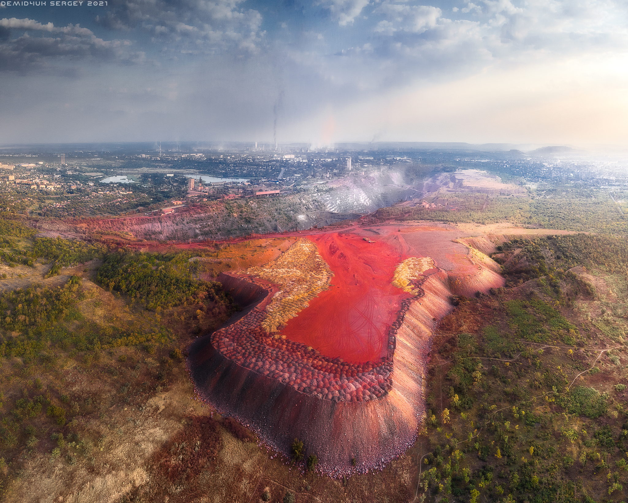 Blood of the Earth - My, The photo, Ore, Career, Landscape, Ecology, Wound, Dji, Krivoy Rog, Photoshop