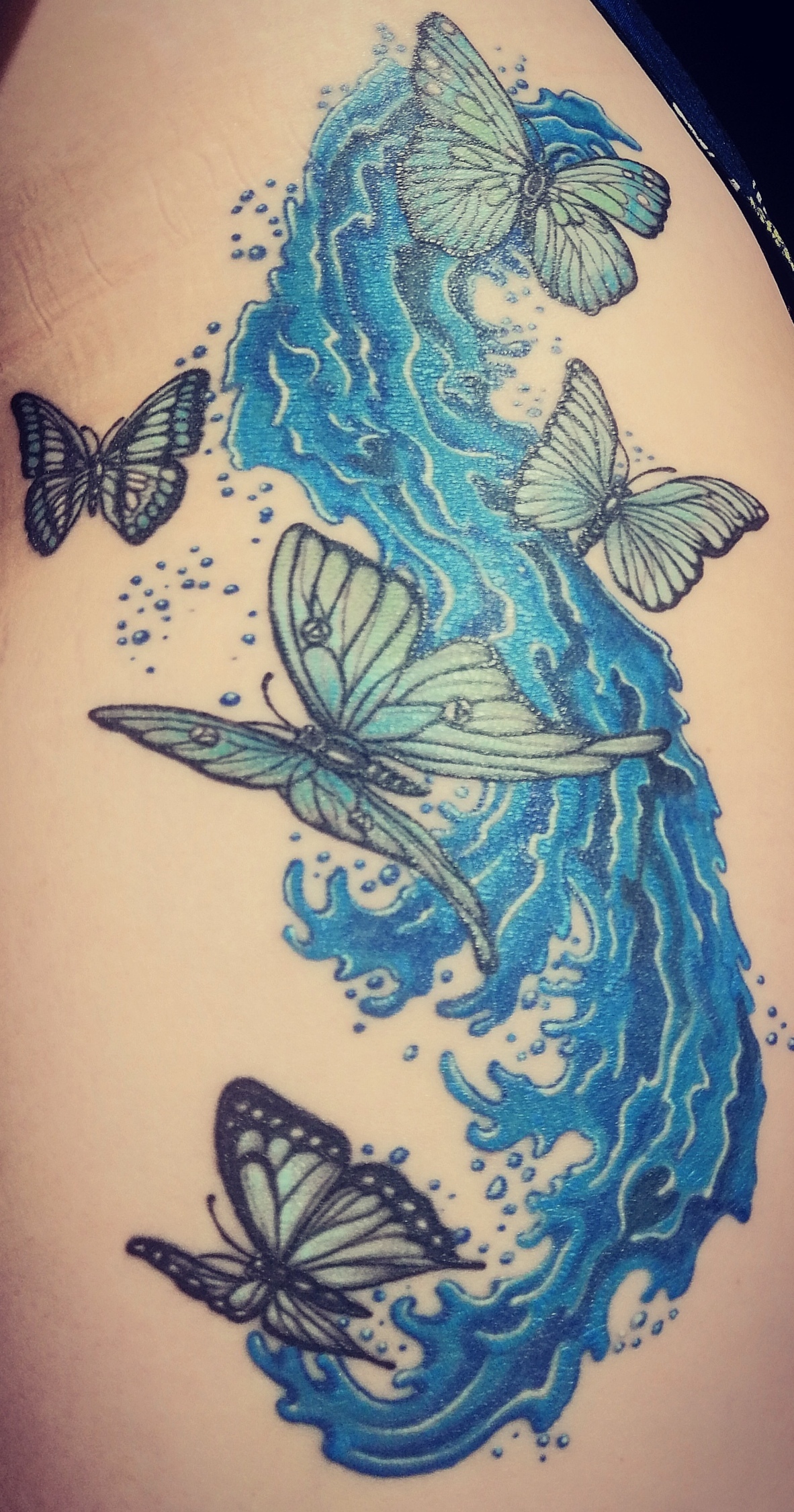 Like one of the GG series Letos. Blue Flame - My, Tattoo, Waterfall, Beautiful