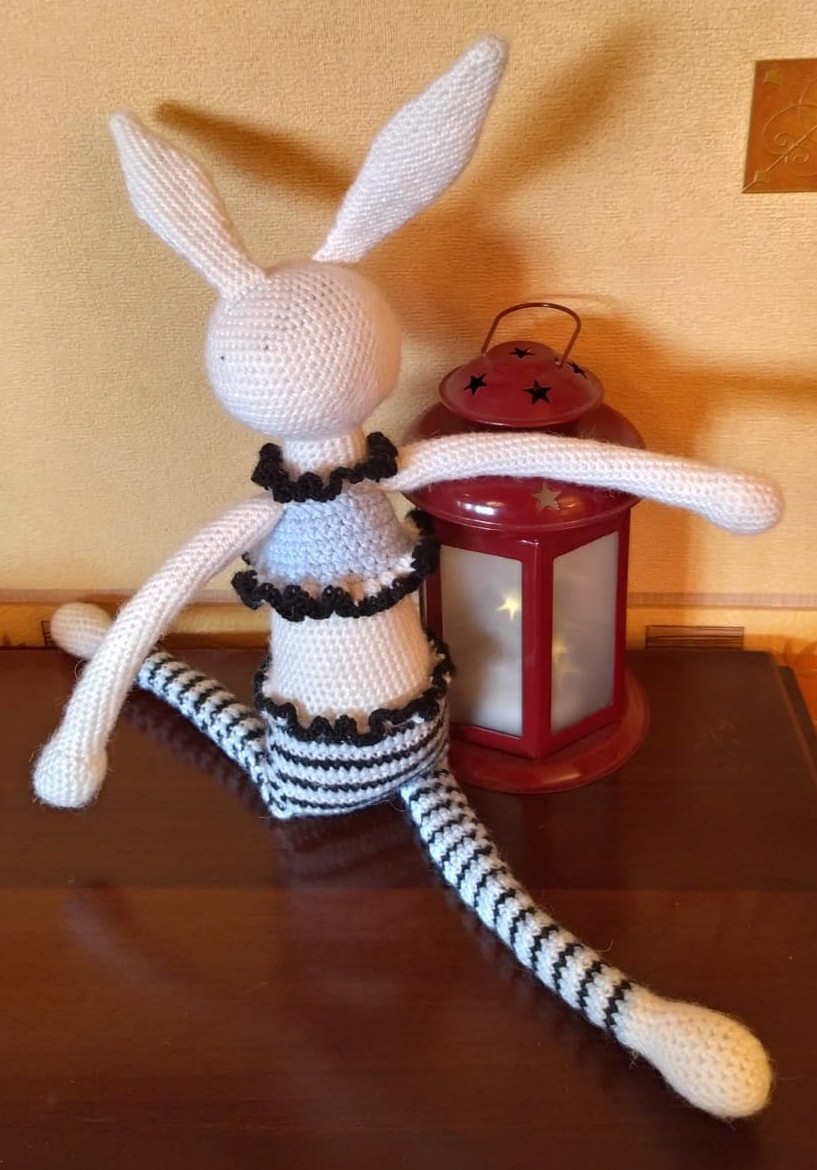 knitted rabbit - My, Needlework without process, Crochet, Rabbit, Longpost