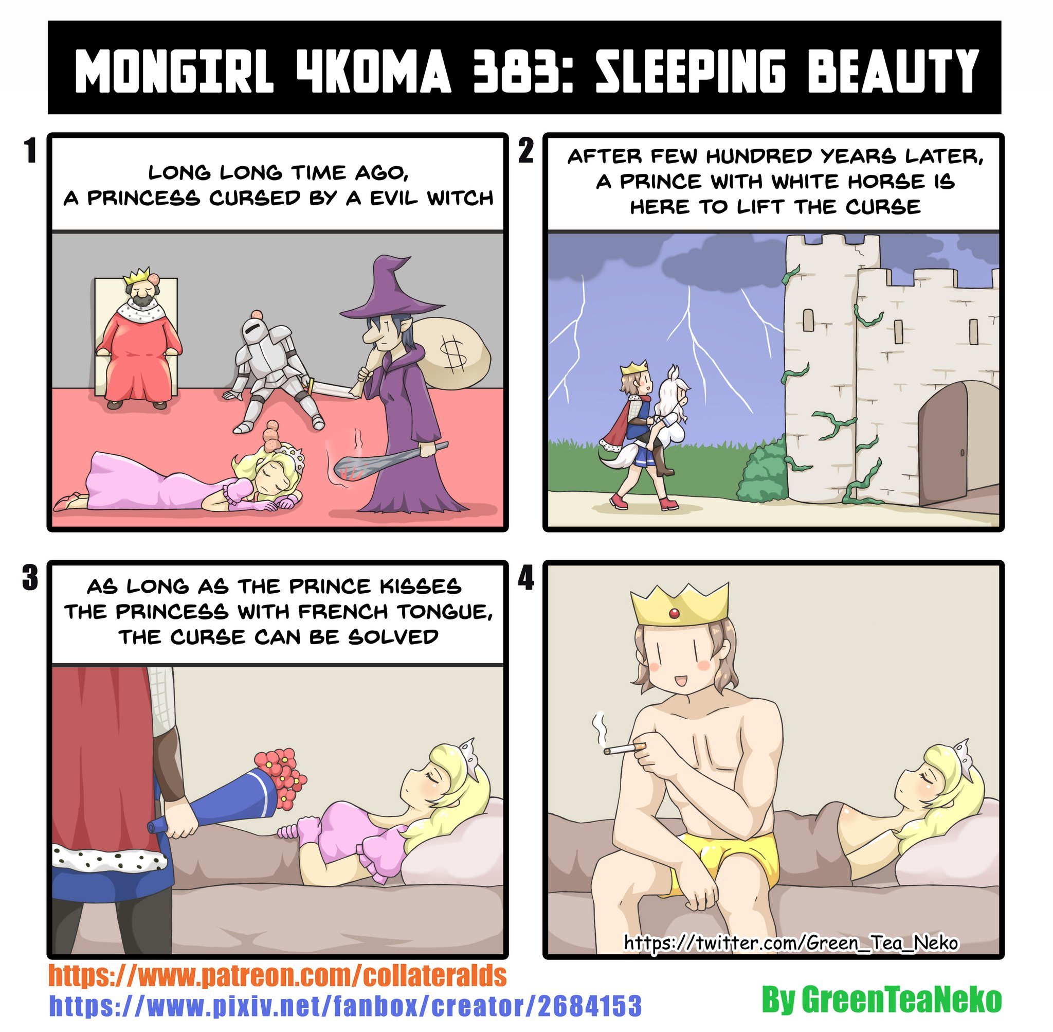 sleeping Beauty - NSFW, Greenteaneko, Comics, Story, sleeping Beauty