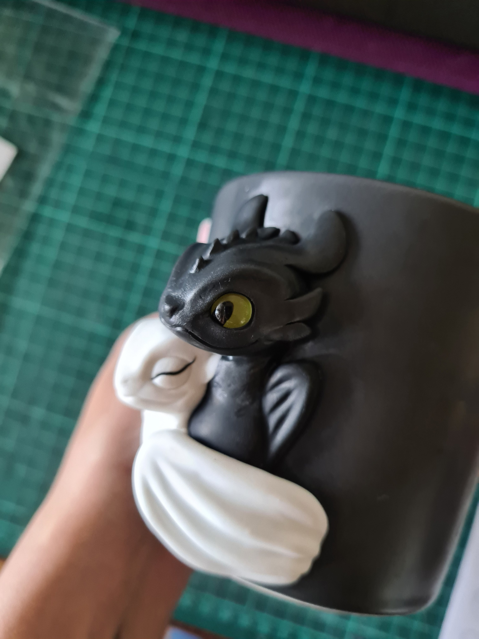 Failed service - My, Needlework without process, Customers, Handmade, Toothless, Mug with decor, How to train your dragon, Video, Longpost