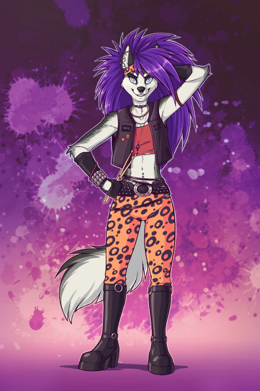 Glam Girl - Фурри, Антро, Арт, Furry Canine, Ango76