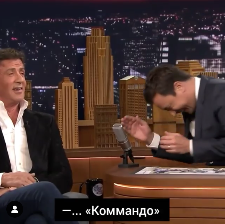 The eternal rivalry between two 1990s action legends - Sylvester Stallone, Arnold Schwarzenegger, Actors and actresses, Celebrities, 90th, Rivalry, Interview, Jimmy Fallon, , Rocky, Commando, Movies, Storyboard, From the network, Longpost