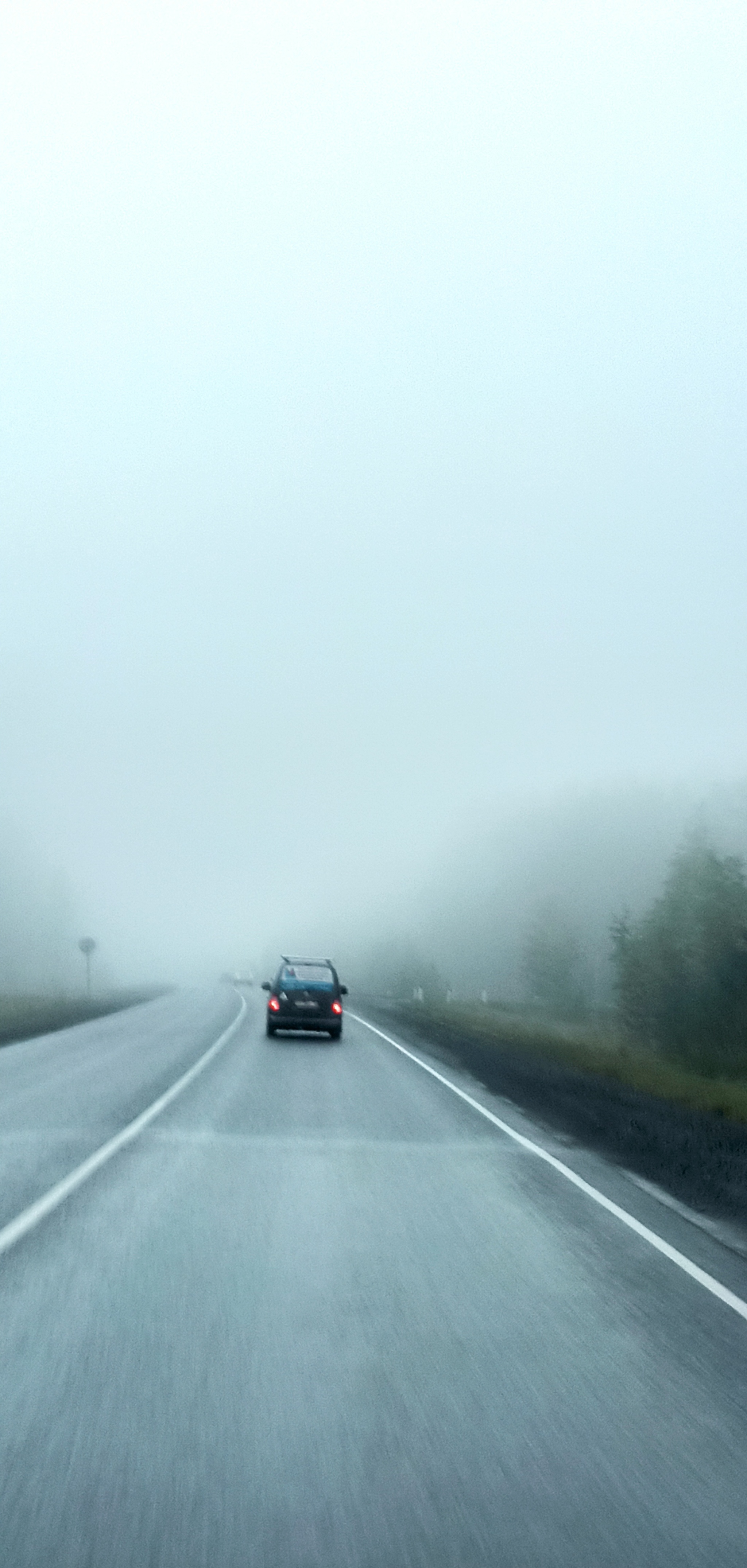 Tyumen region, without processing - My, Tyumen region, Without processing, Mobile photography, Sunset, Fog, Nature, Road, Longpost