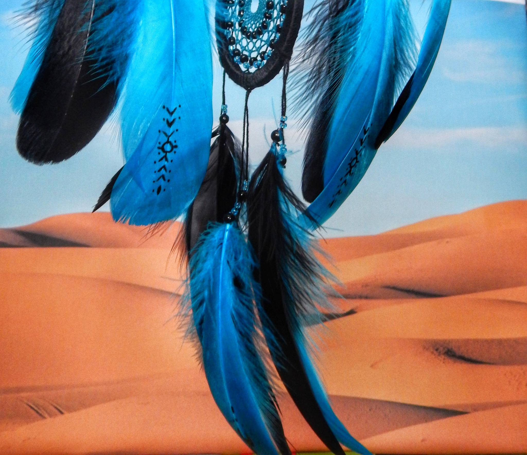 Experimenting with photography - My, Dreamcatcher, Genie, Aladdin, Arabian night, Desert, Needlework without process, Needlework, Handmade, , With your own hands, The photo, Hobby, Amulet, Feathers, Experiment, Longpost