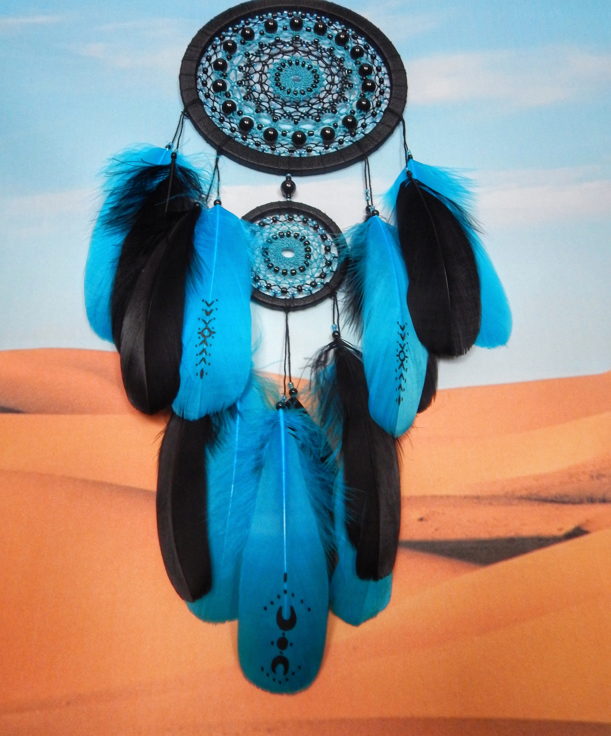 Experimenting with photography - My, Dreamcatcher, Genie, Aladdin, Arabian night, Desert, Needlework without process, Needlework, Handmade, , With your own hands, The photo, Hobby, Amulet, Feathers, Experiment, Longpost