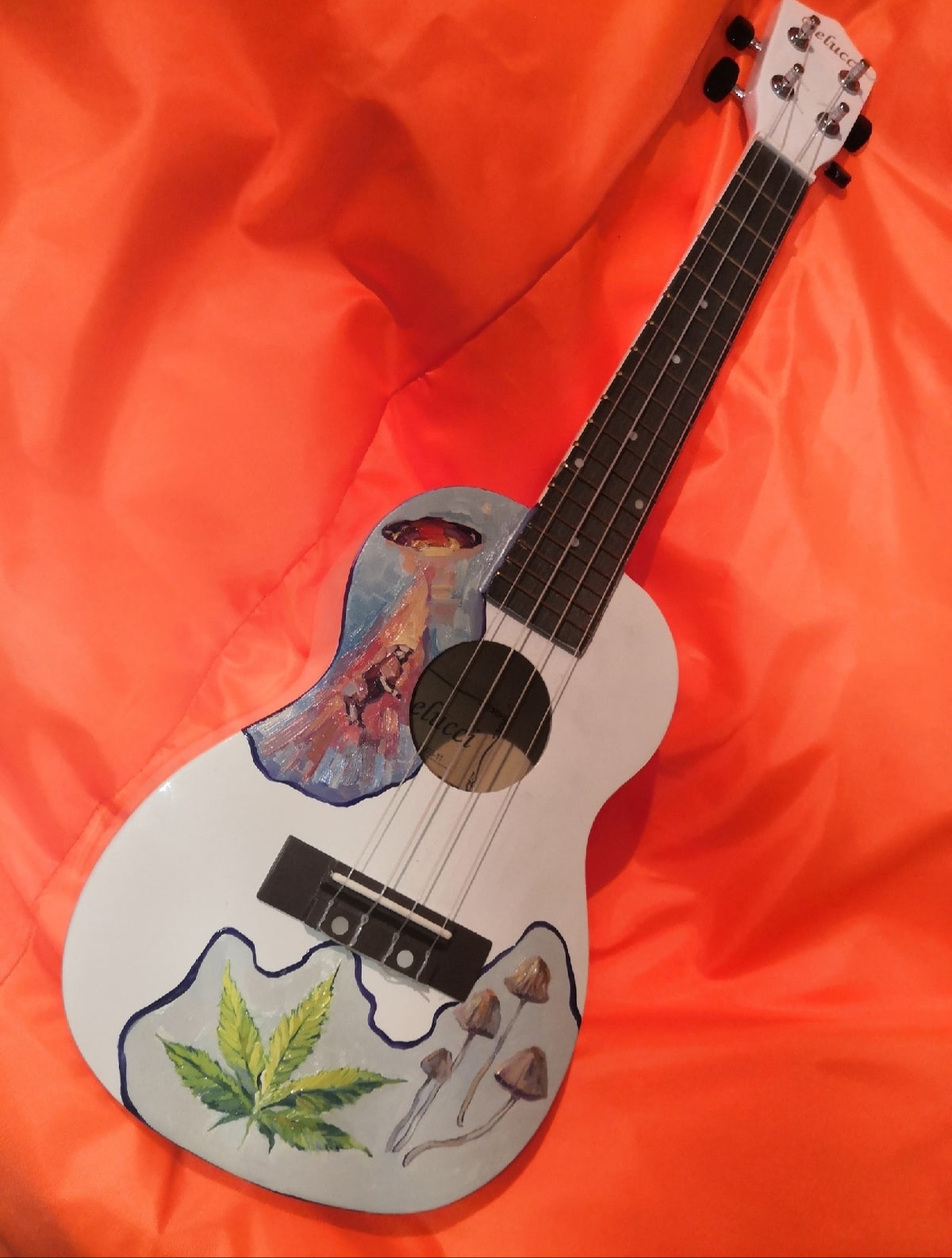 Ukuleli oil painting - My, Painting, Ukulele, Butter, Painting, Music