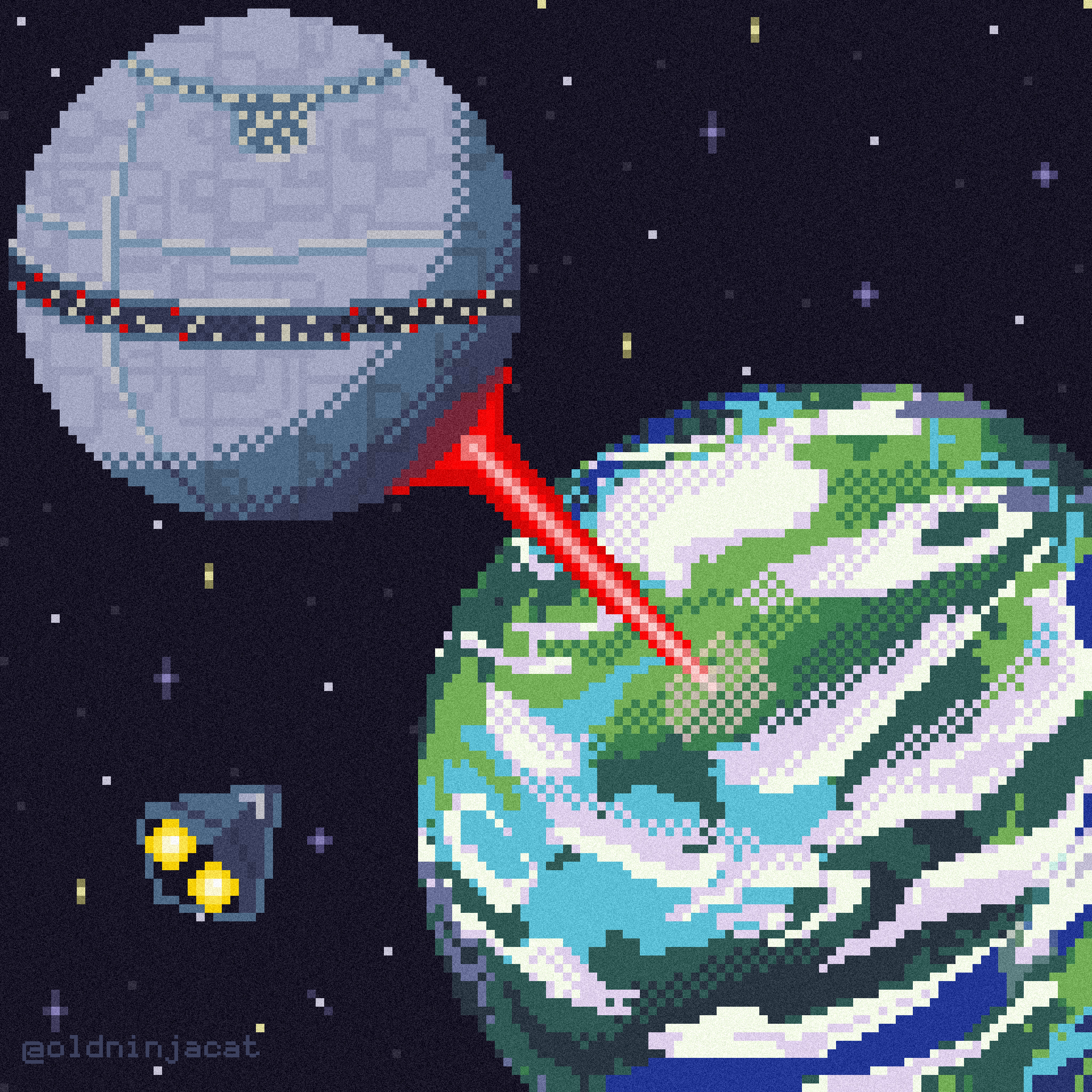 Pixel art on the theme of Star Wars: Death Star - My, Art, Painting, Pixel Art, 8 bit, Games, Gamedev, Digital drawing, Space, , Star Wars, The Death Star