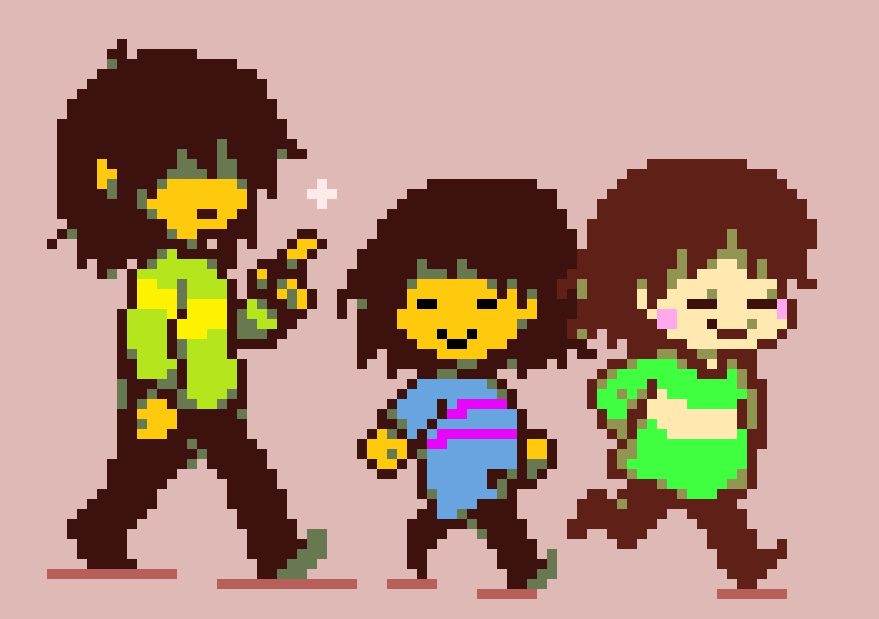 KFC gang - Undertale, Deltarune, Frisk, Kris, Chara, Игры, Арт