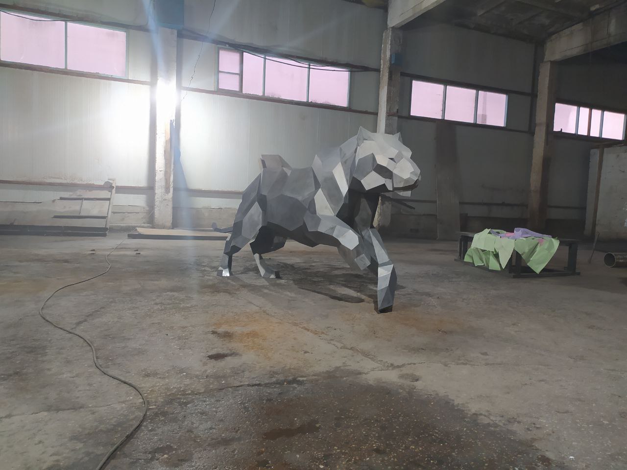 Welded and painted. - My, Tiger, Low poly, Art, Sculpture, Welding, With your own hands, Handmade, Art welding, Longpost