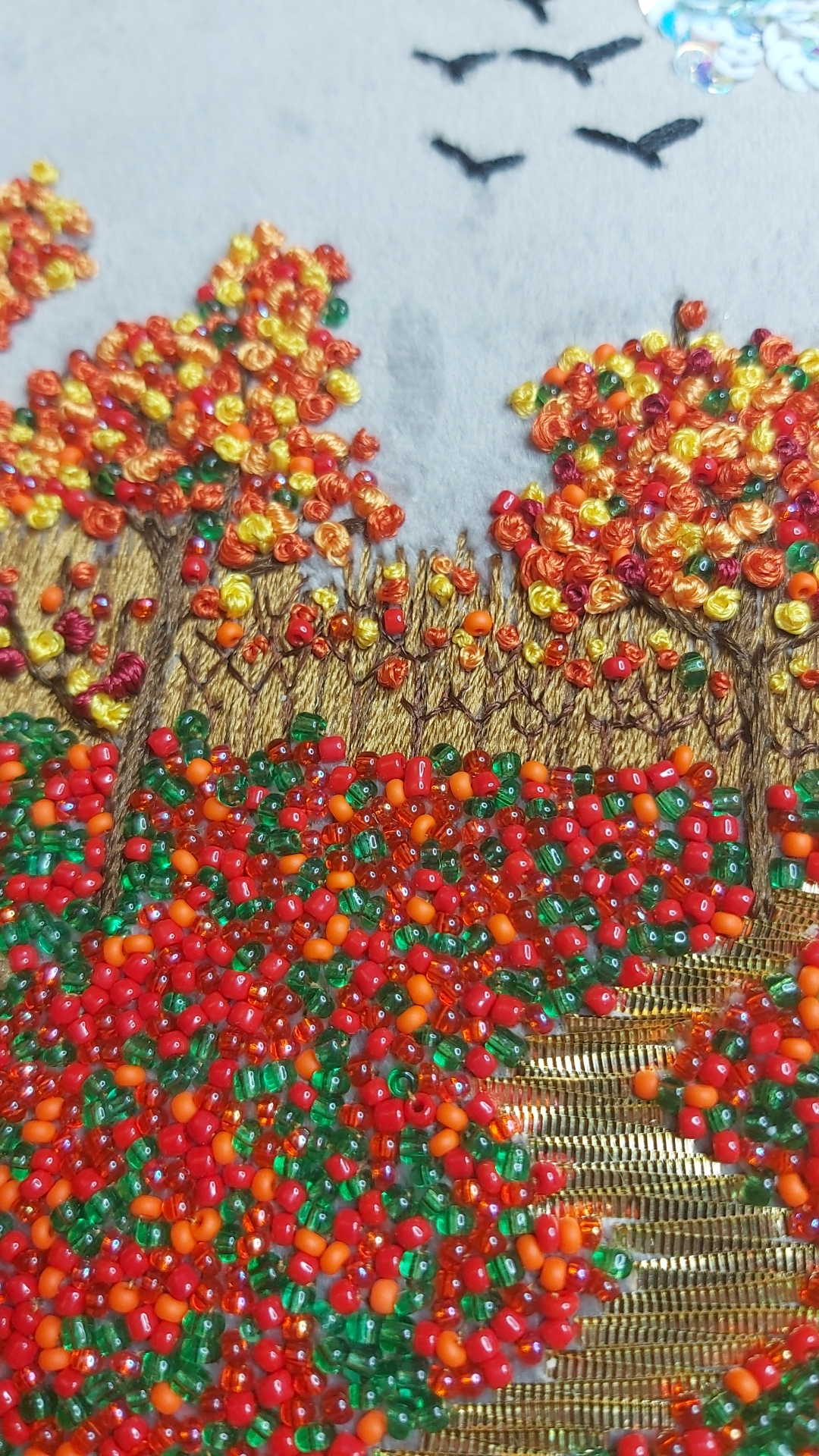 Autumn, autumn... - My, Embroidery, Autumn, Longpost, Needlework with process