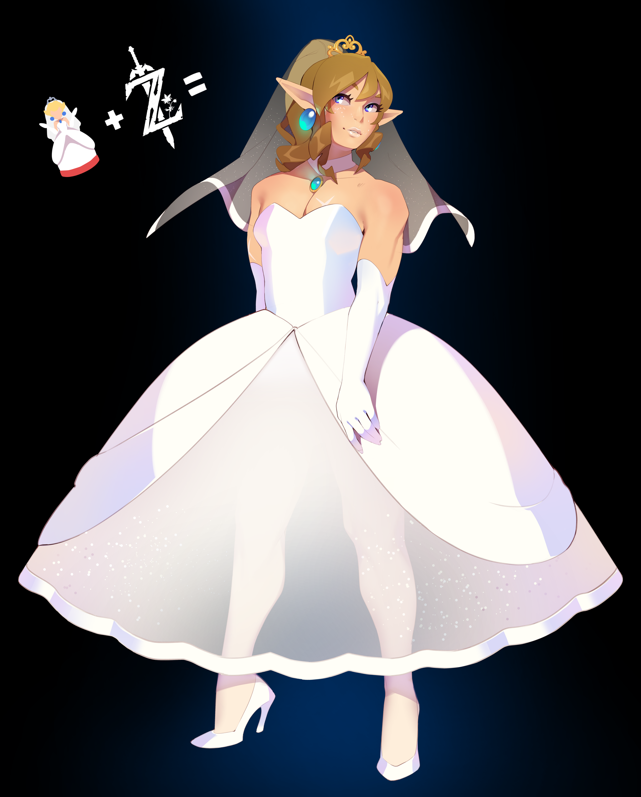 Bride Link - NSFW, Combos-n-Doodles, Its a trap!, Art, Link, Trap Art, The legend of zelda, Longpost, Bulge, Crossdressing