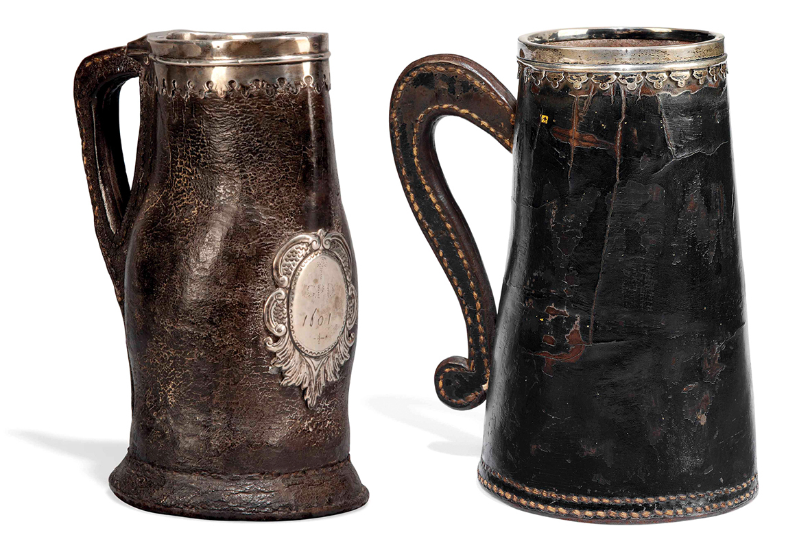 BLACKJACK - LEATHER BEER Mug - Beer, Story, Great Britain, Black Jack, Longpost, Кружки