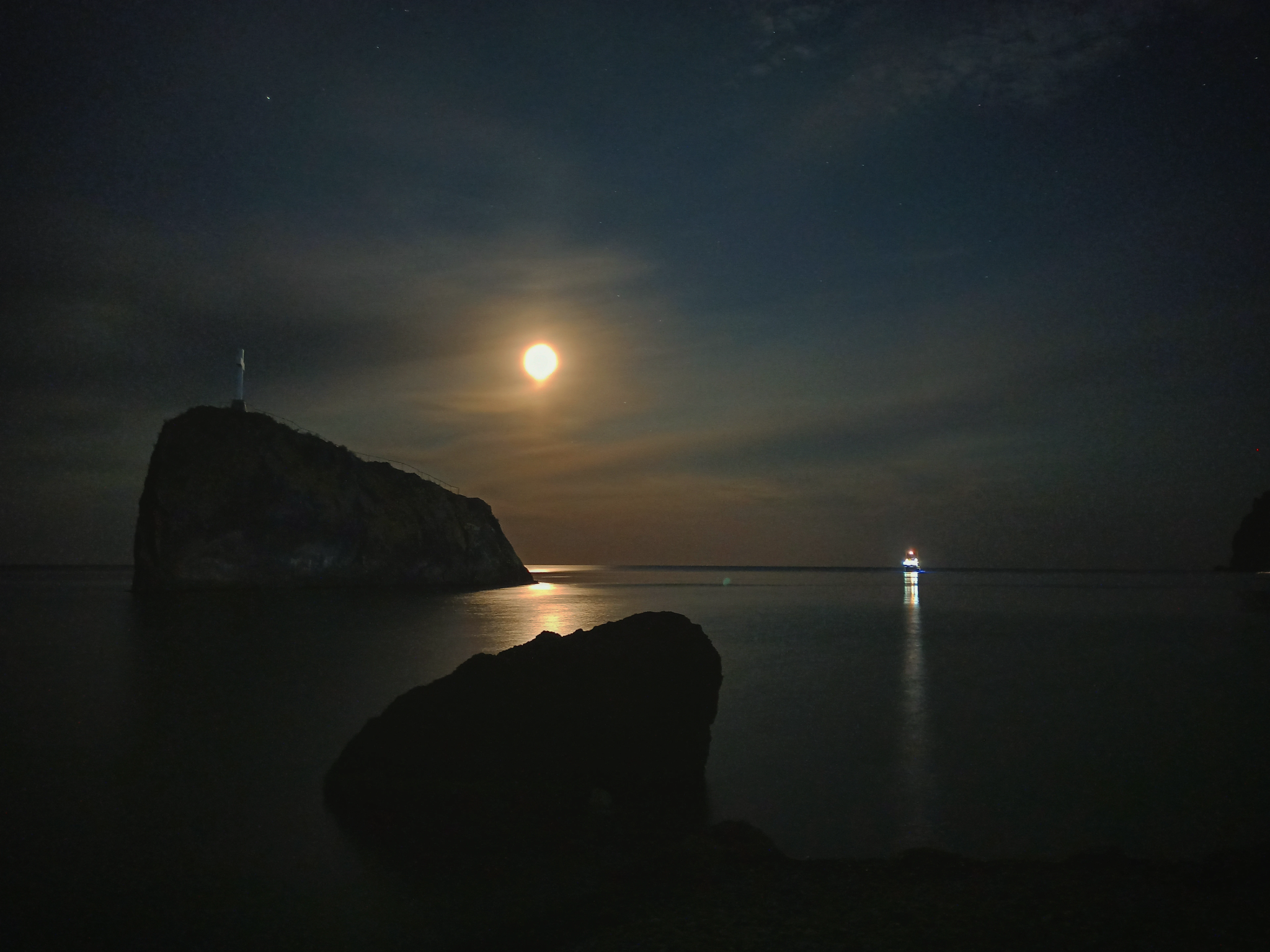 Crimea, Cape Fiolent, Jasper beach - My, Cape Fiolent, Crimea, Sea, Night, Stars, Xiaomi, Mobile photography