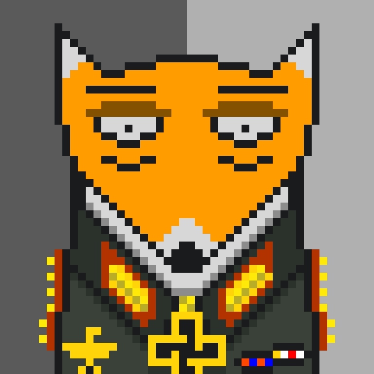 PX art - My, Pixel Art, Drawing, Erwin Rommel, Fox