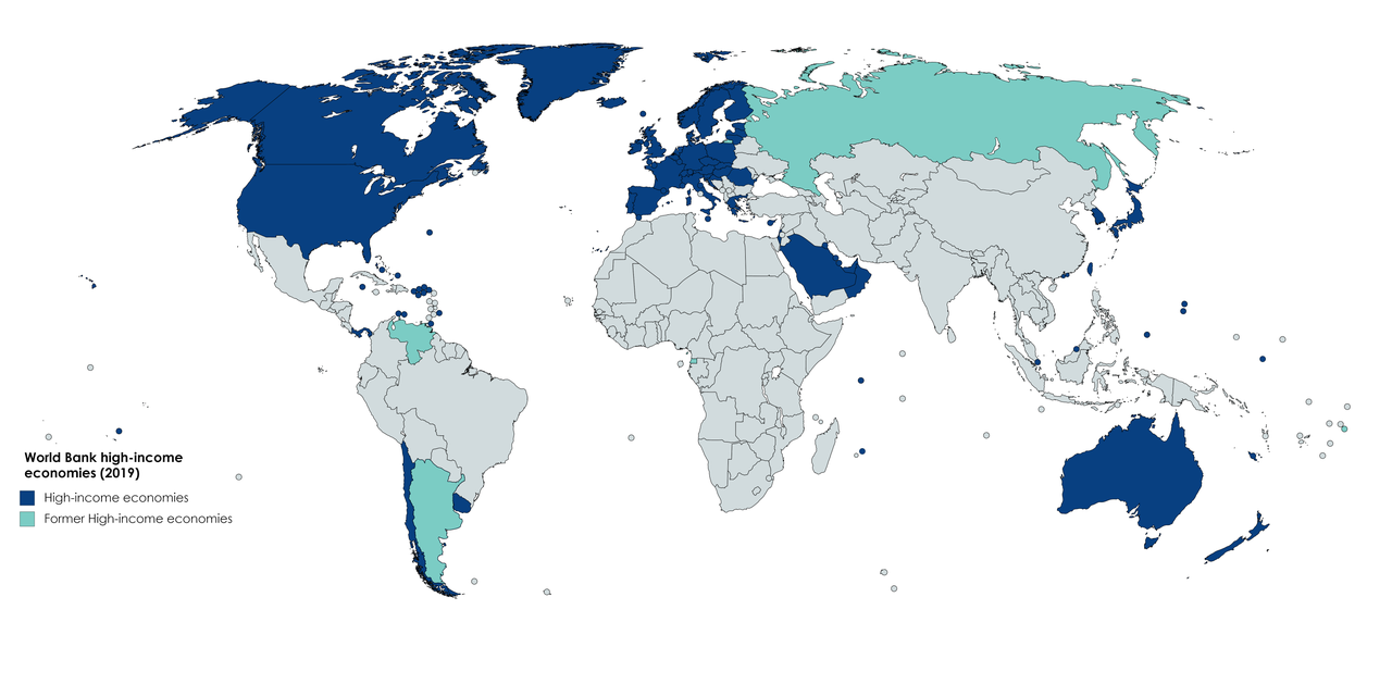 High-income countries as of 2019 - Chile, Russia, Poverty, Economy, Uruguay, Argentina