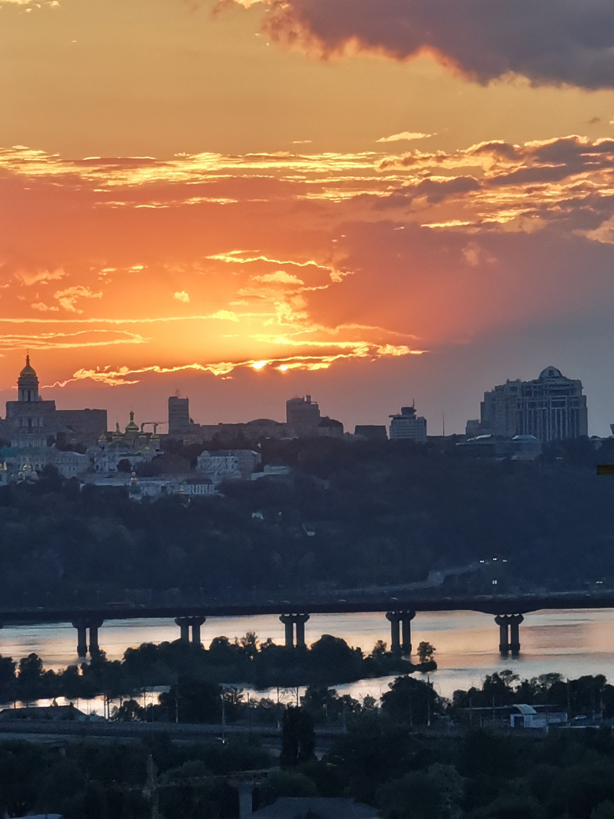 Закат, Киев - Закат, Киев, Мост, Облака