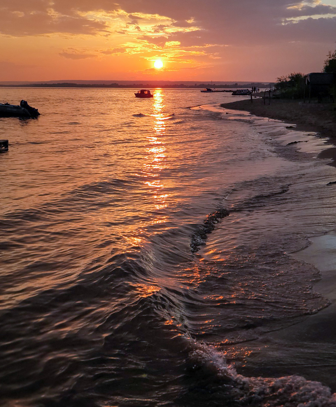 Sunset on the Volga. - My, Sunset, Volga river, Samara, Island, Samsung galaxy s10 plus