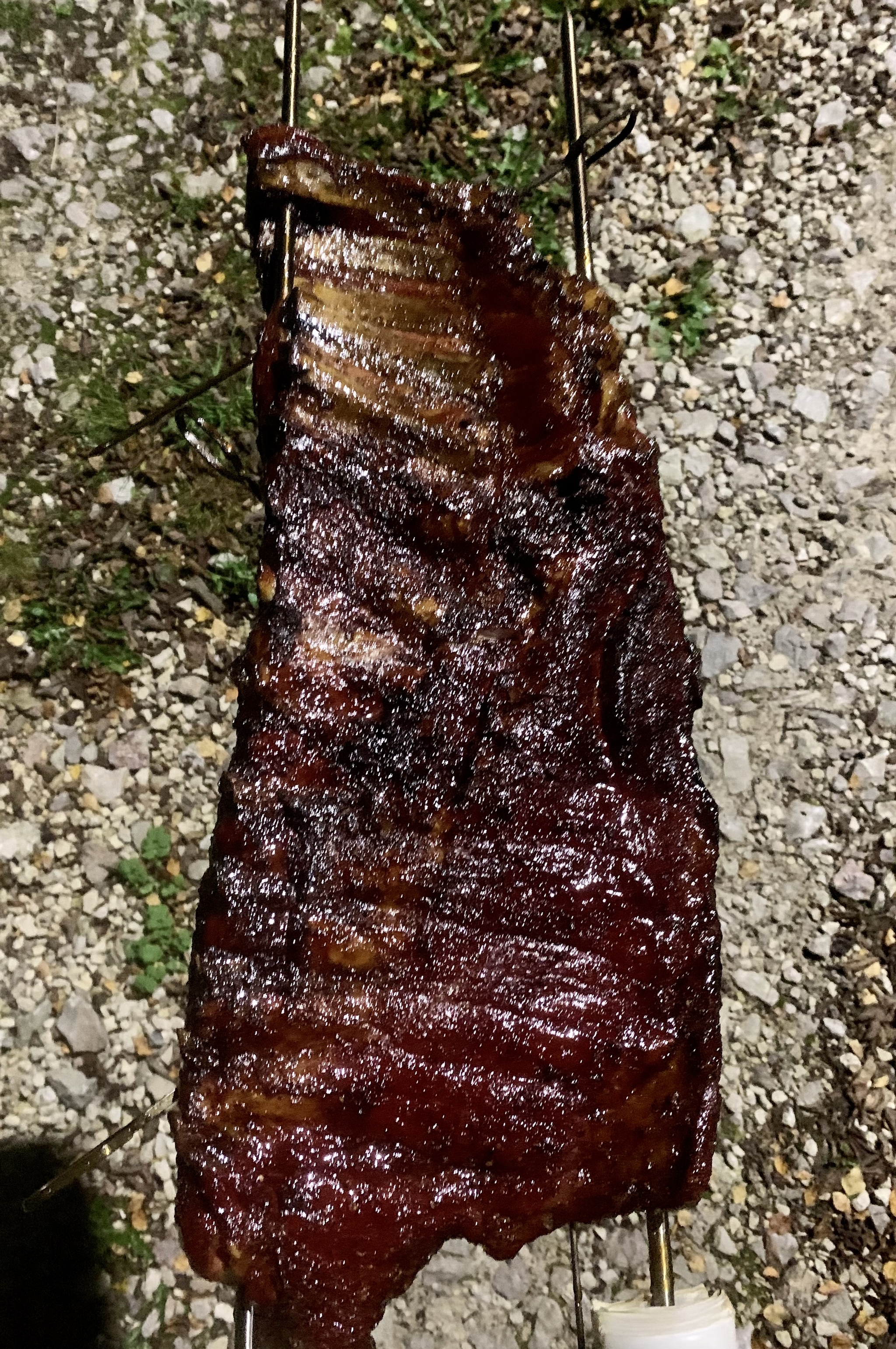 Large pig ribs on the grill - My, Pork, B-B-Q, Ribs, Brazier, For the glory of Satan, Meat, The photo, Vertical video, Video, Longpost