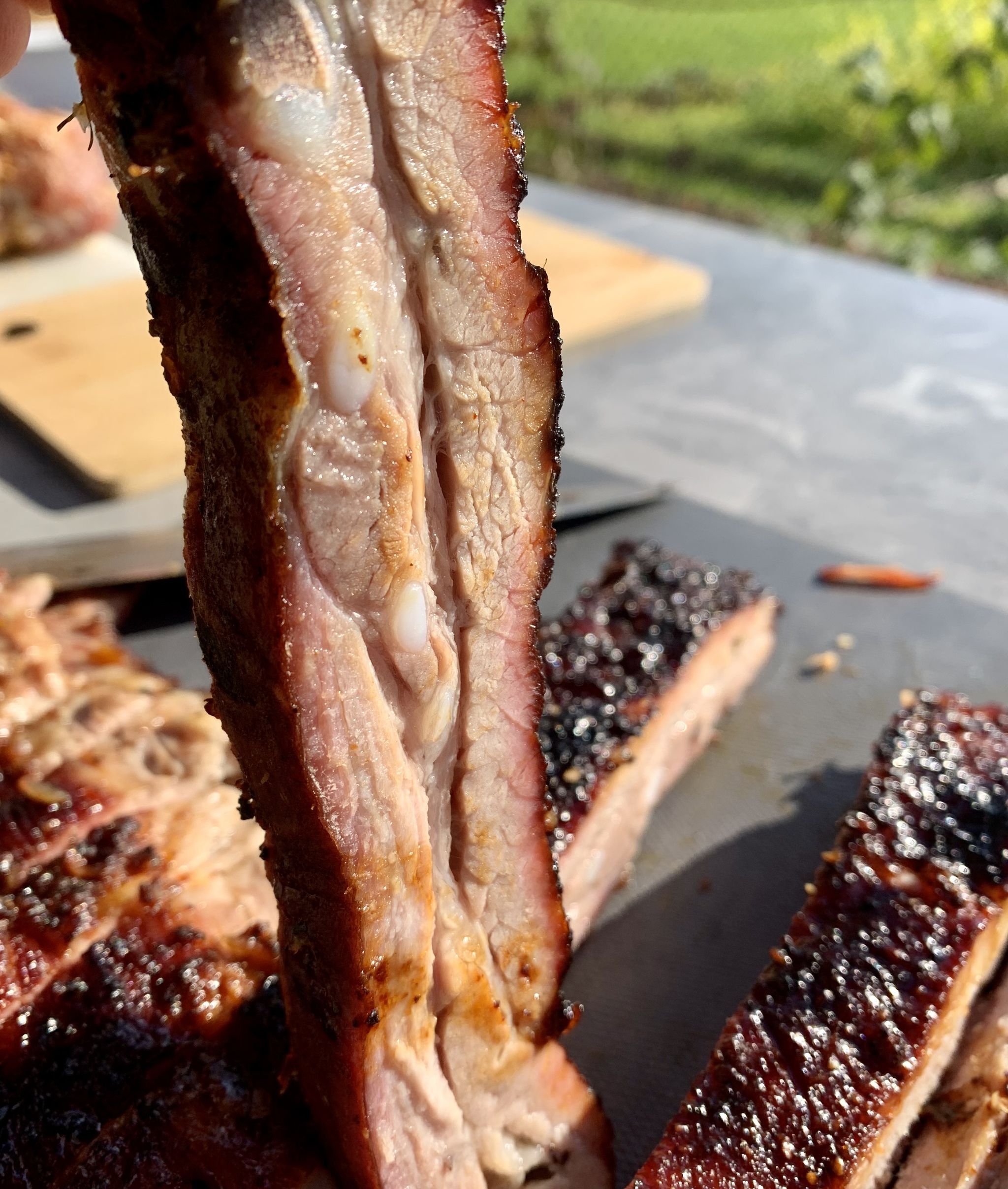 Large pig ribs on the grill - My, Pork, B-B-Q, Ribs, Brazier, For the glory of Satan, Meat, The photo, Vertical video, Video, Longpost