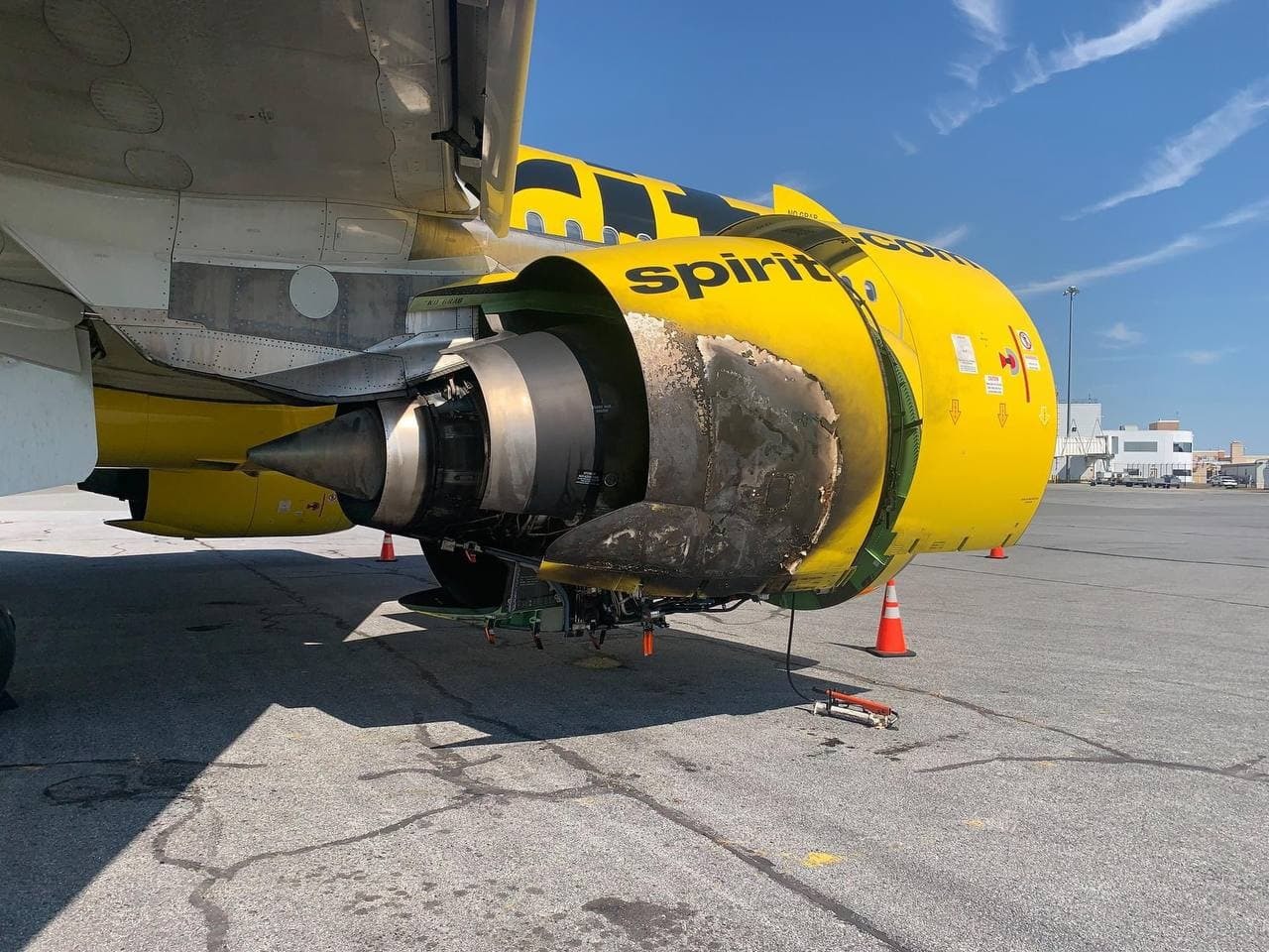 Airbus A320 engine fire due to bird ingestion - Aviation, USA, Atlanta, Incident, Airbus A320, Bird strike, Fire, Evacuation, , Vertical video, Spirit, Video, Longpost