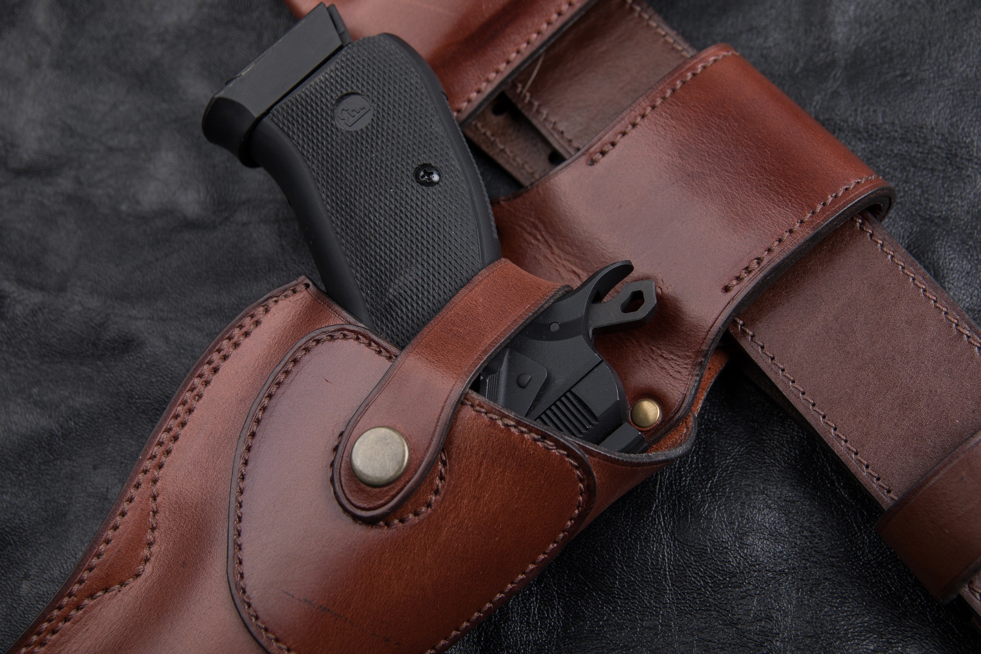 Holster upgrade for CZ-75 - My, Cz, Holster, Handmade, With your own hands, Needlework, Needlework without process, Leather products, Natural leather, Longpost