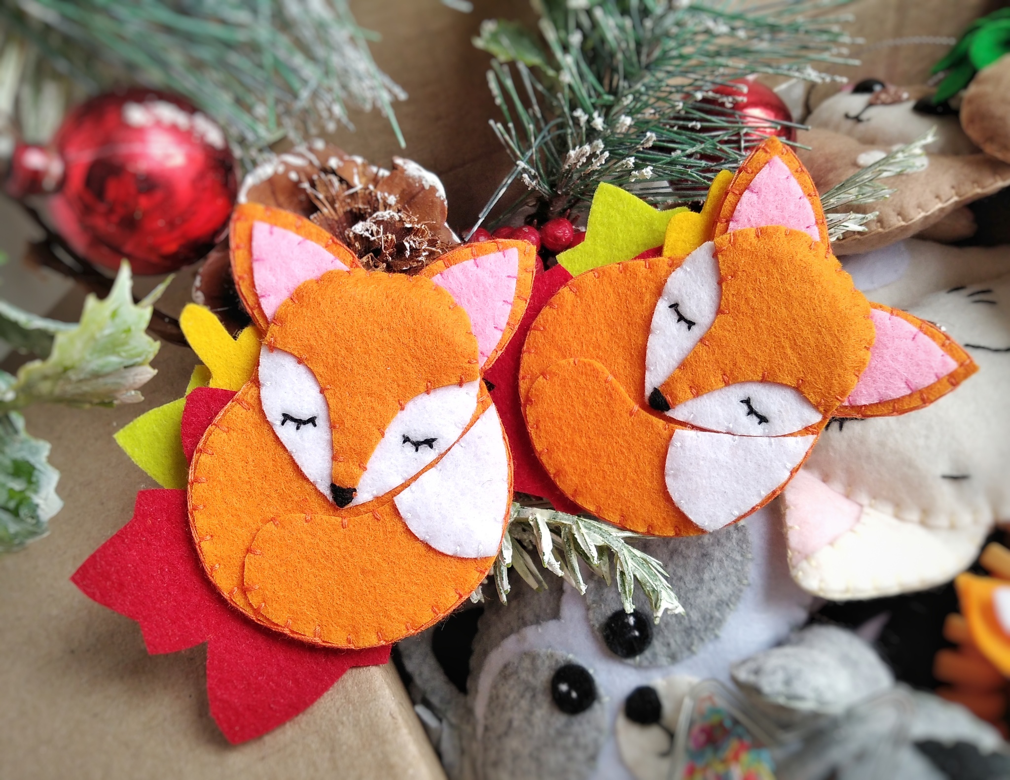 Brooches - foxes - My, Needlework without process, Fox, Brooch