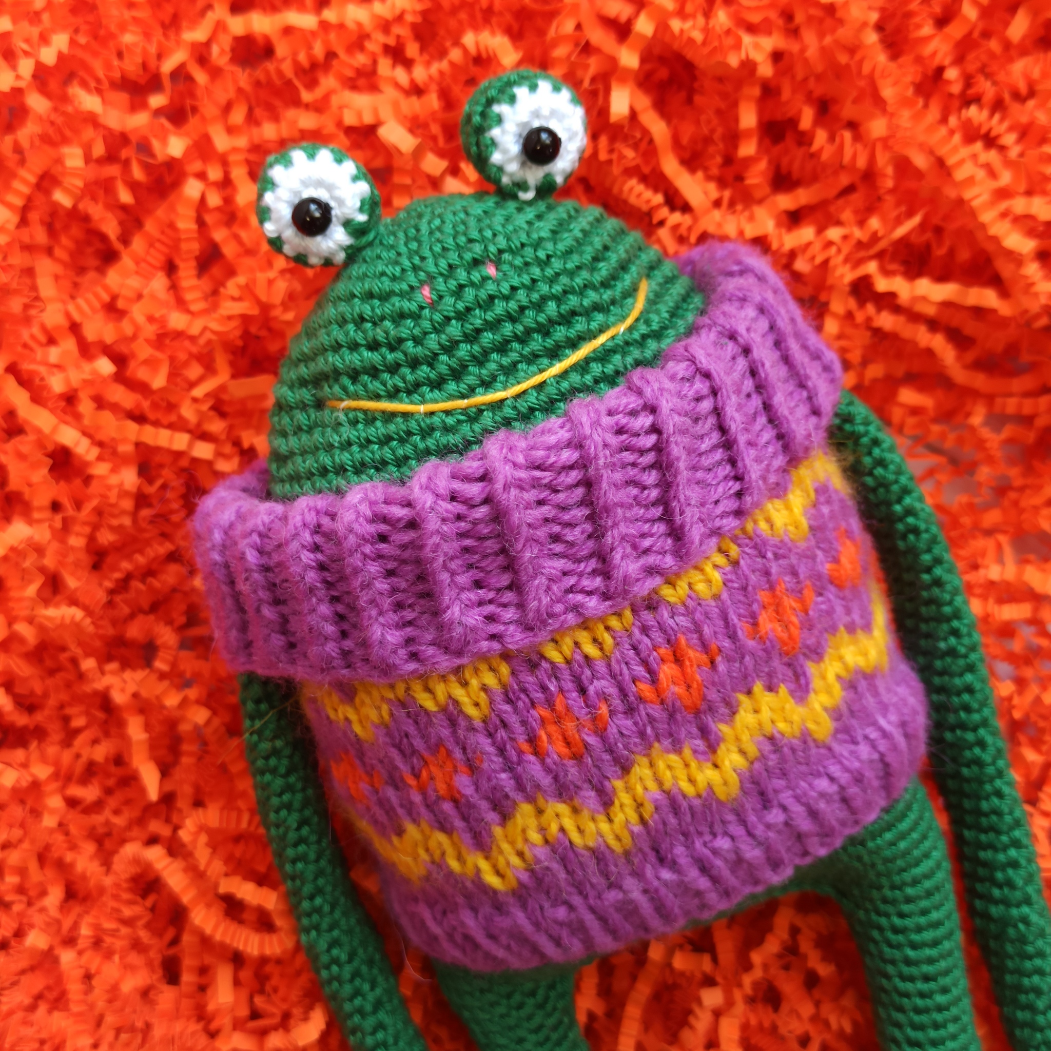 Sunny Kwaki - My, Frogs, Crochet, Knitting, Amigurumi, Hobby, Toys, Longpost