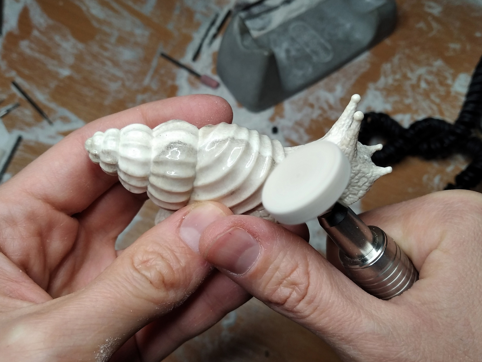 Moose horn snail! - My, With your own hands, Needlework with process, Bone carving, Snail, Achatina, Longpost, Handmade