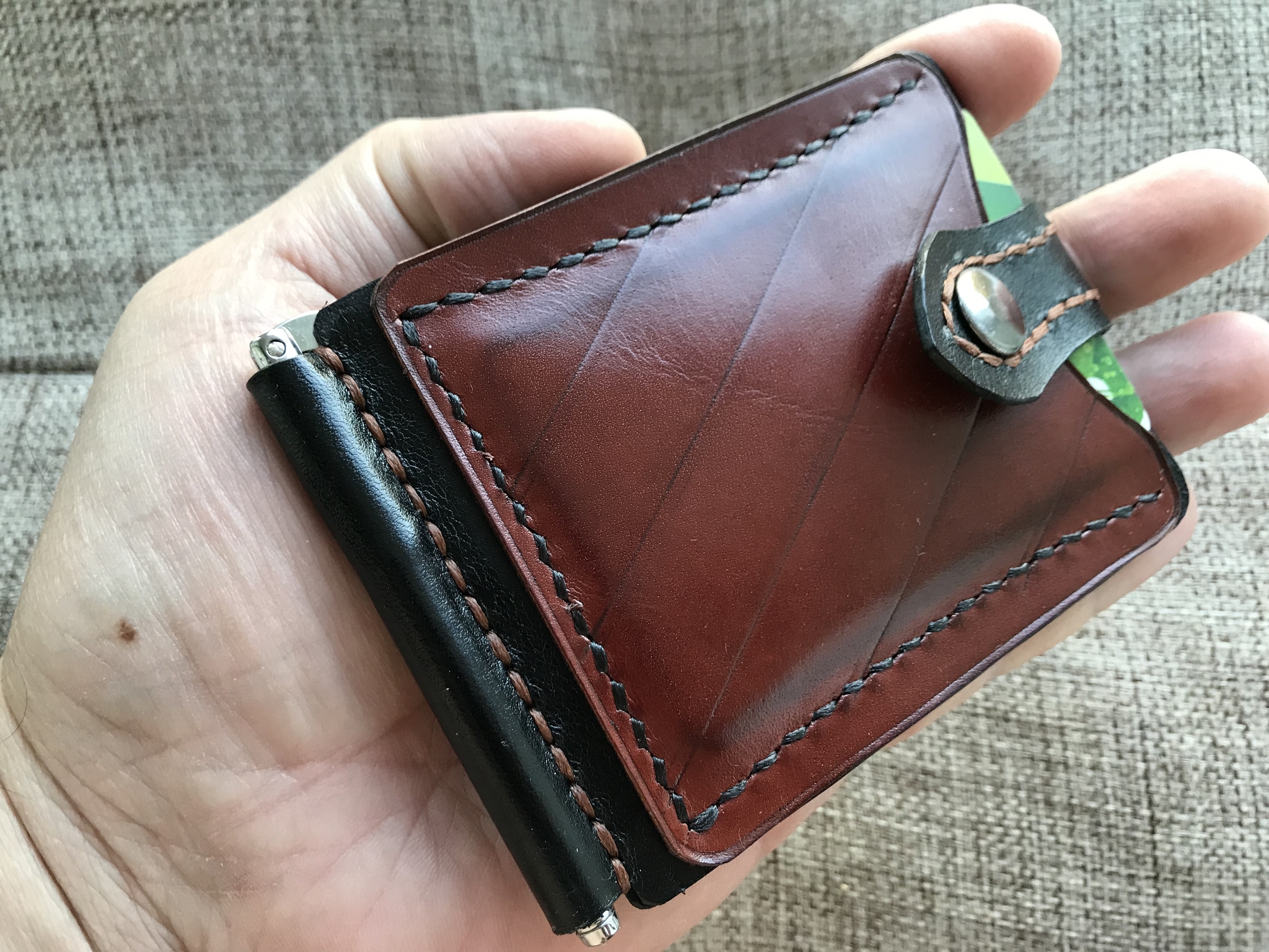 Cardholder - My, crazy hands, Natural leather, Leather, With your own hands, Cardholder, Longpost