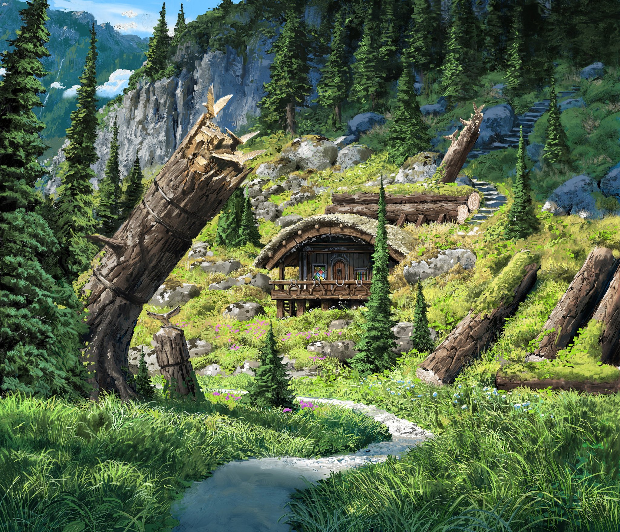 Дом в горах арт