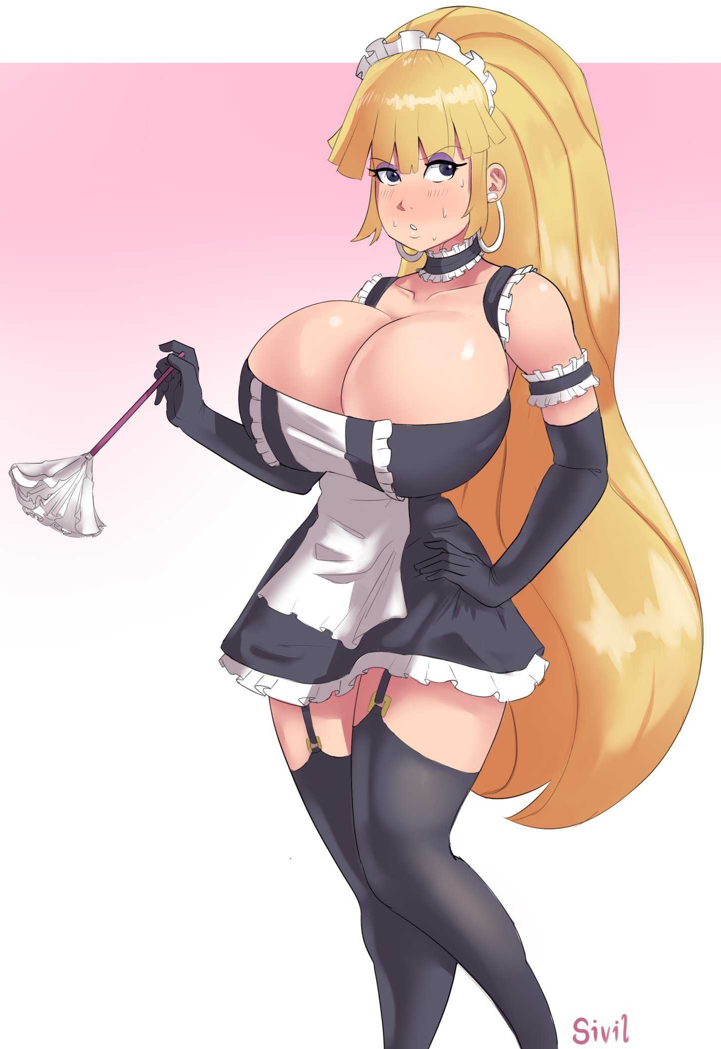 Maid of the Northwest Pacific - NSFW, Boobs, Gravity falls, Pacifica Northwest, Erotic, Art, Big size, Housemaid, Longpost