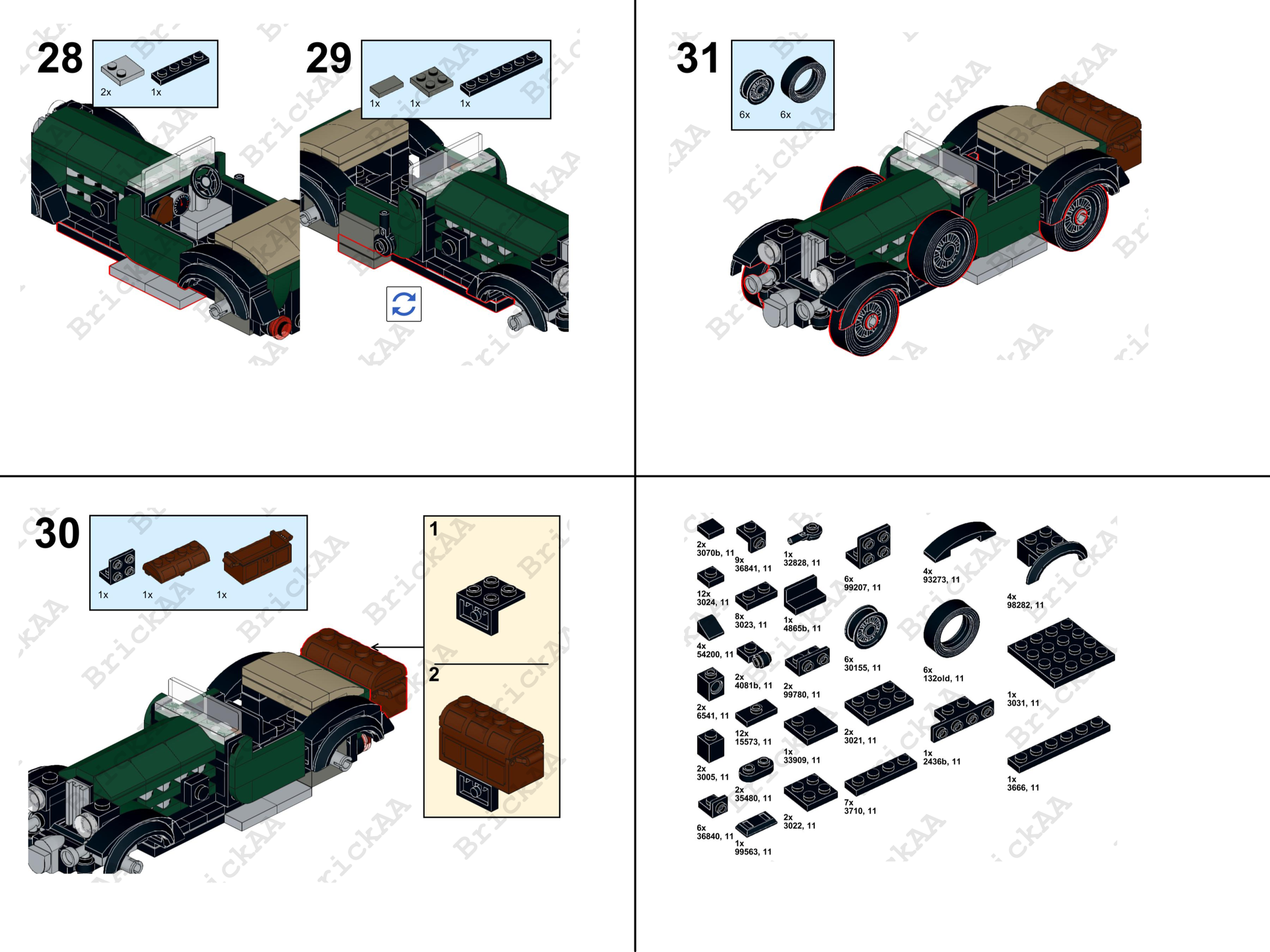 LEGO Старинный спортивный автомобиль (инструкция) | Пикабу