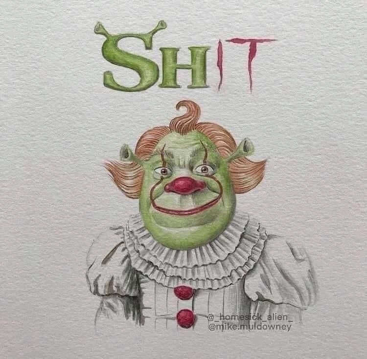 Shit - Shrek, It, It 2, Crossover, Drawing