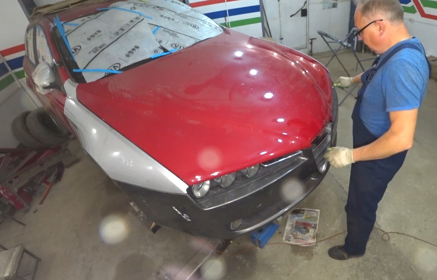 Restoring Alfa Romeo after a truck accident - My, Crash, Auto, Tuning, Auto repair, Road accident, Video, Longpost