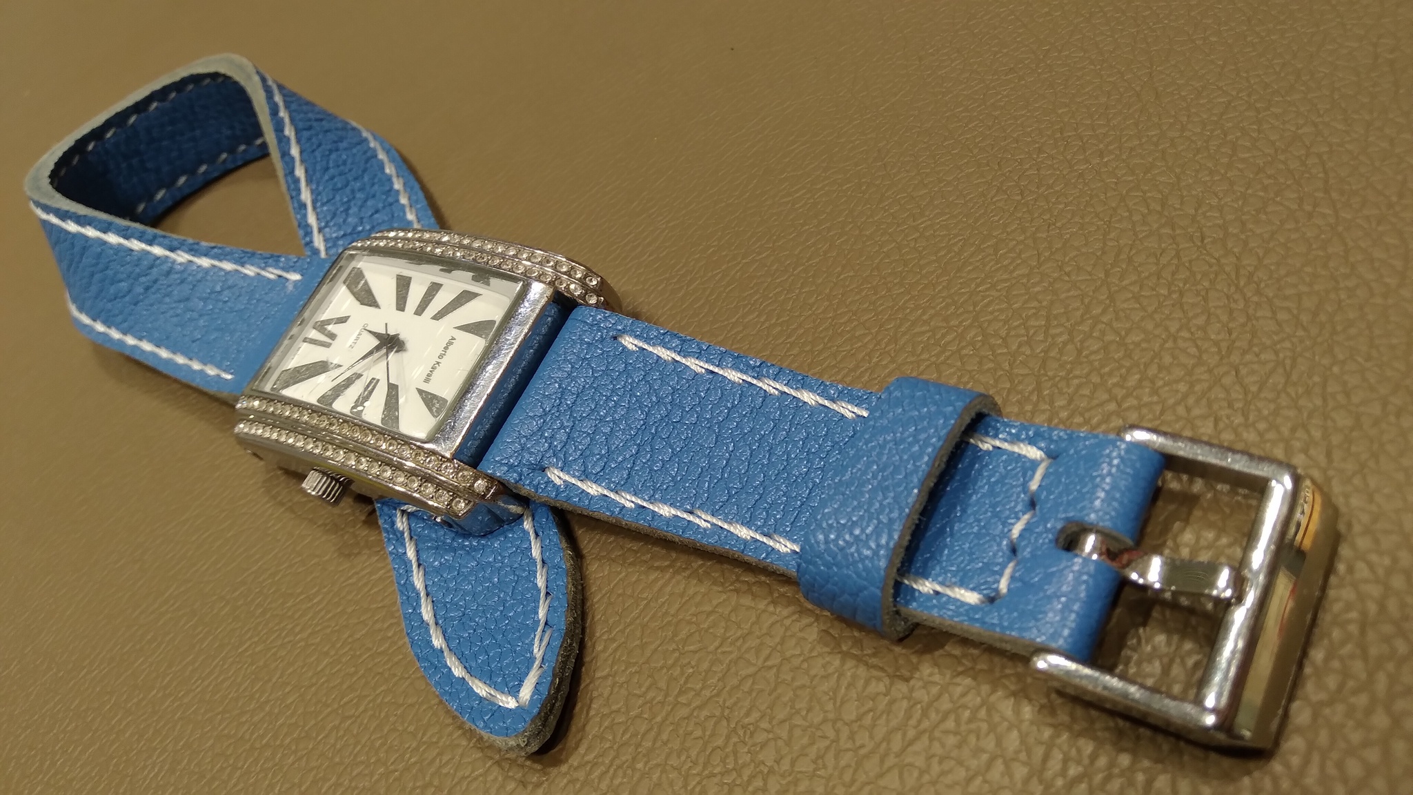 Watch strap Alberto Kavalli in two turns - Natural leather, Leather, Handmade, Leather products, Needlework with process, Clock, Wrist Watch, Strap, , Accessories, Womens, Women's Forum, Longpost