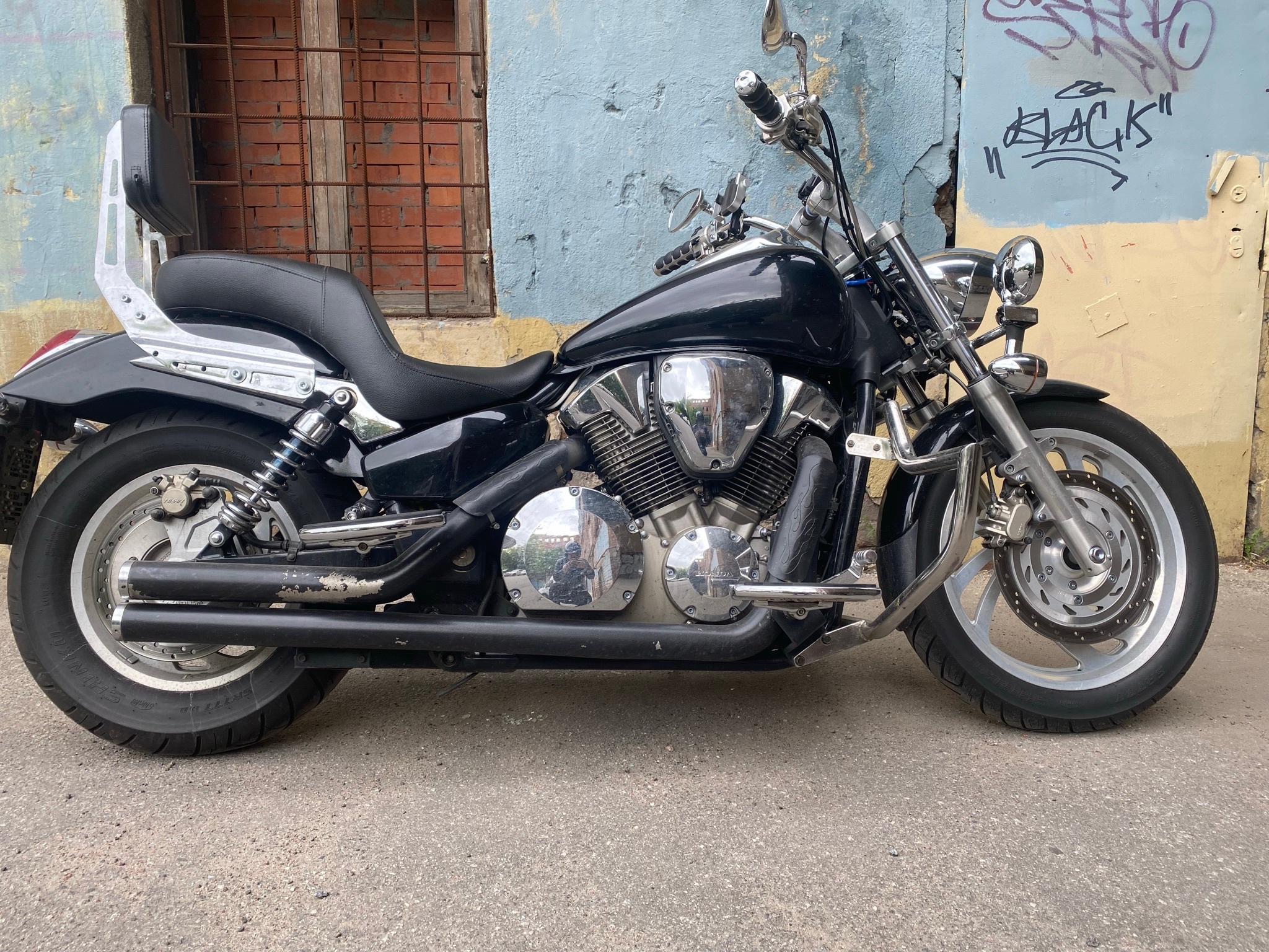 New mufflers on VTX 1300 C, done - My, Vtx, Stainless steel, It Was-It Was