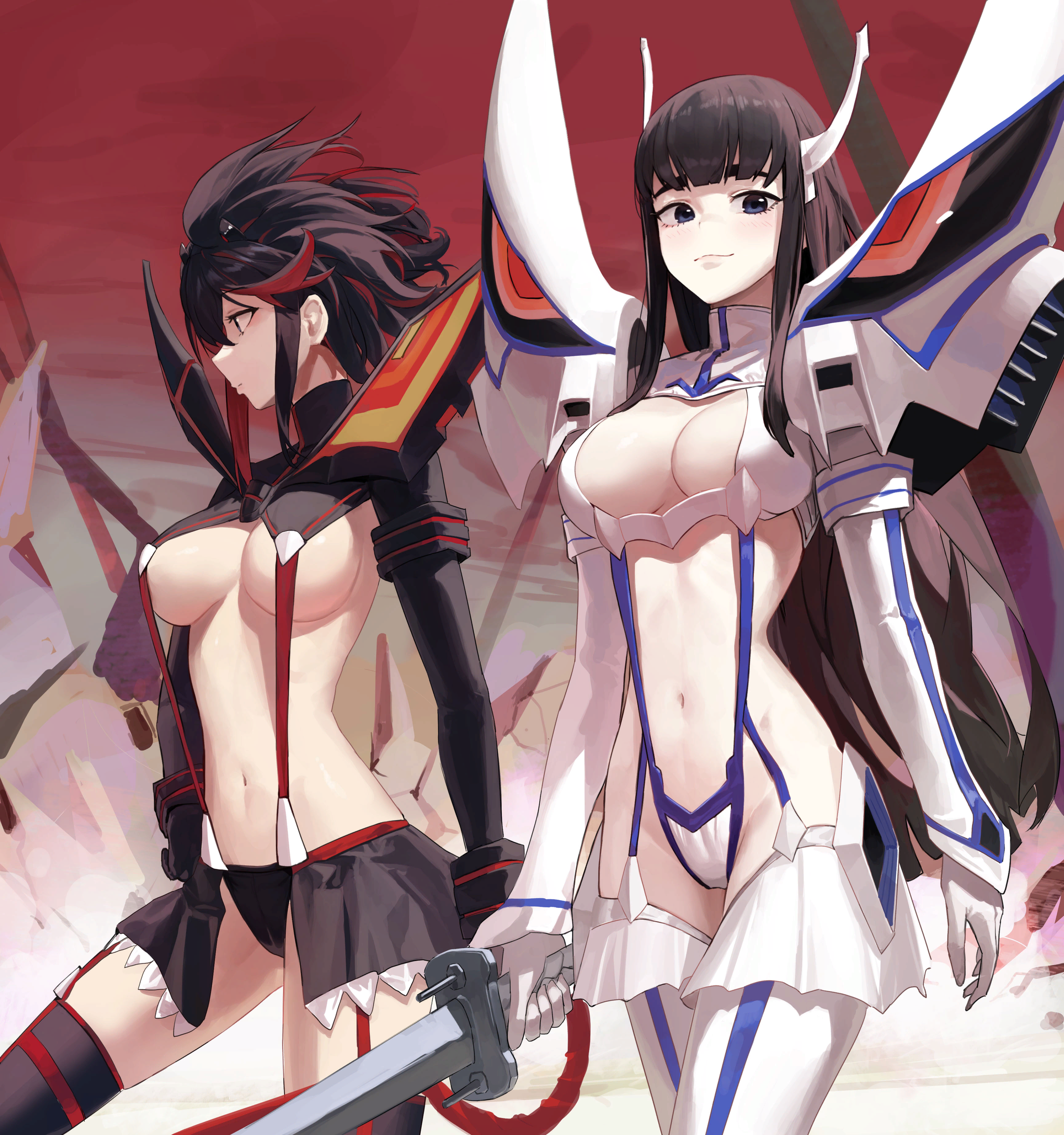 Sisters - NSFW, Kill la Kill, Matoi Ryuuko, Kiryuuin Satsuki, Anime art, Anime