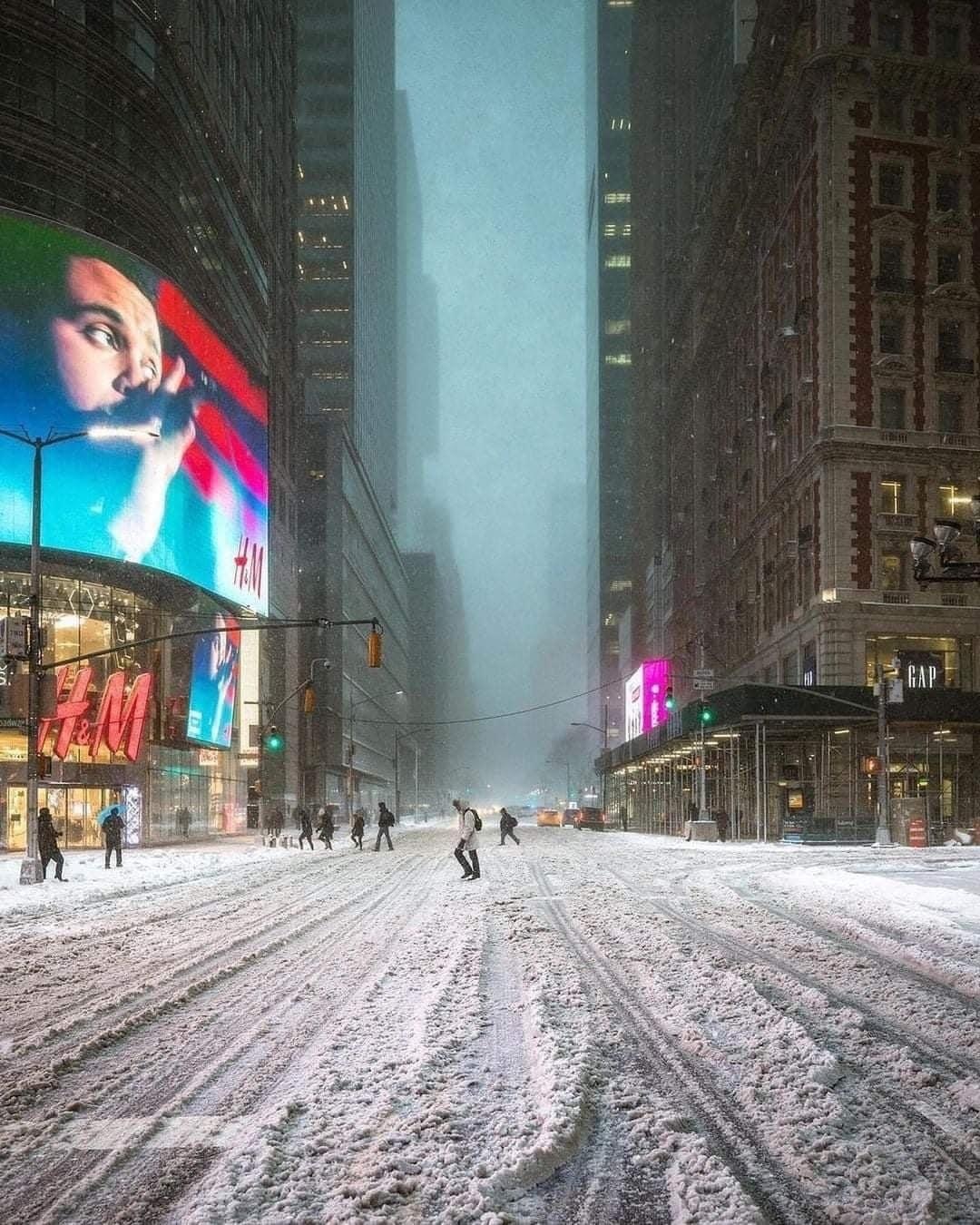 New York - New York, Snow, Winter, The photo