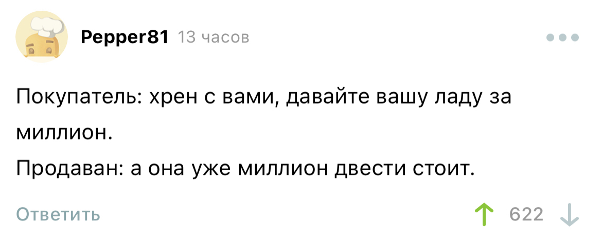 И допов на 60 тысяч! - Лада, Комментарии на Пикабу, Скриншот, Цены, Авто, Рост цен