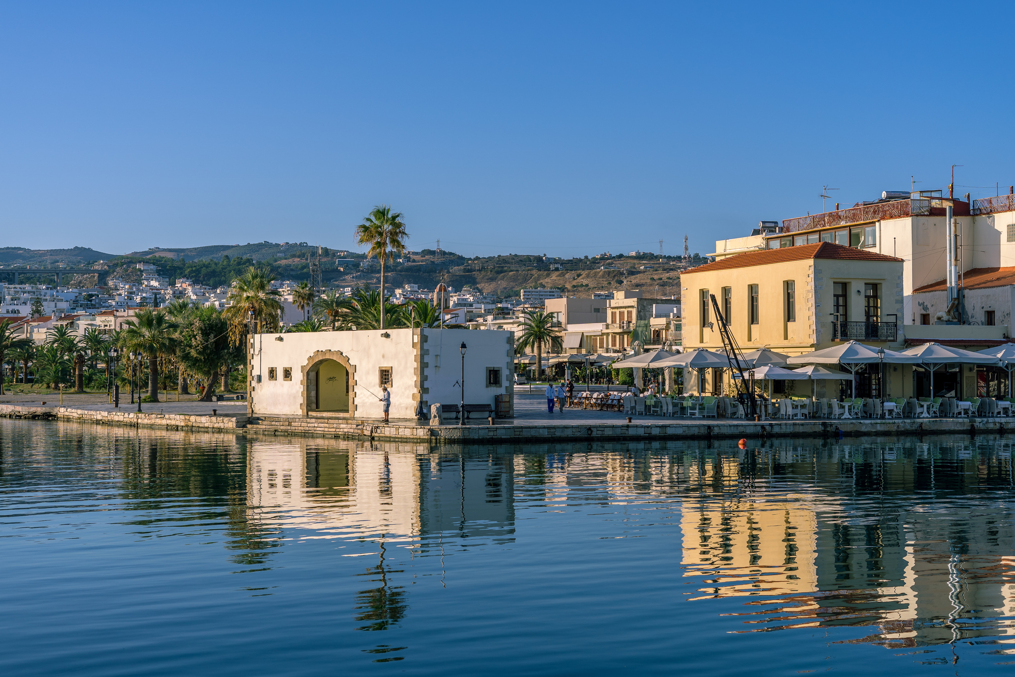 Morning walk - My, Greece, Rethymnon, Crete, The photo, Photographer, Beginning photographer, Sony, Fishing, Longpost, , Good morning, Mullet, dawn