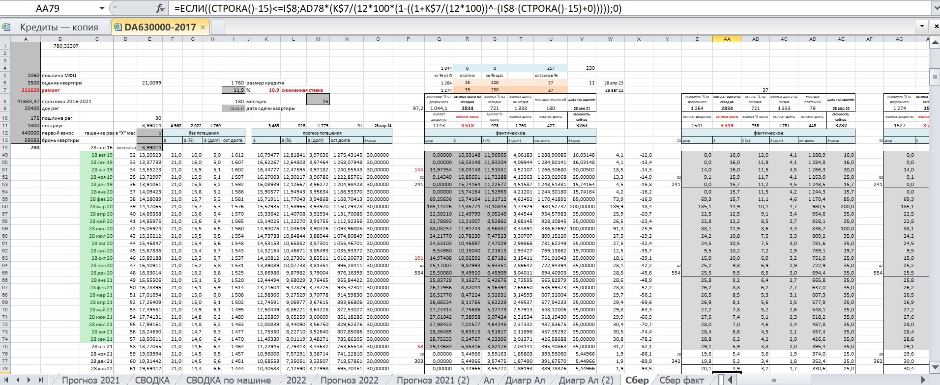 Mortgage - operation manual. A bit of philosophizing, calculation and analysis. Debunking Myths - My, Mortgage, Credit, Early repayment, Financial literacy, Bank, Saving, Education, Microsoft Excel, , Life hack, Longpost