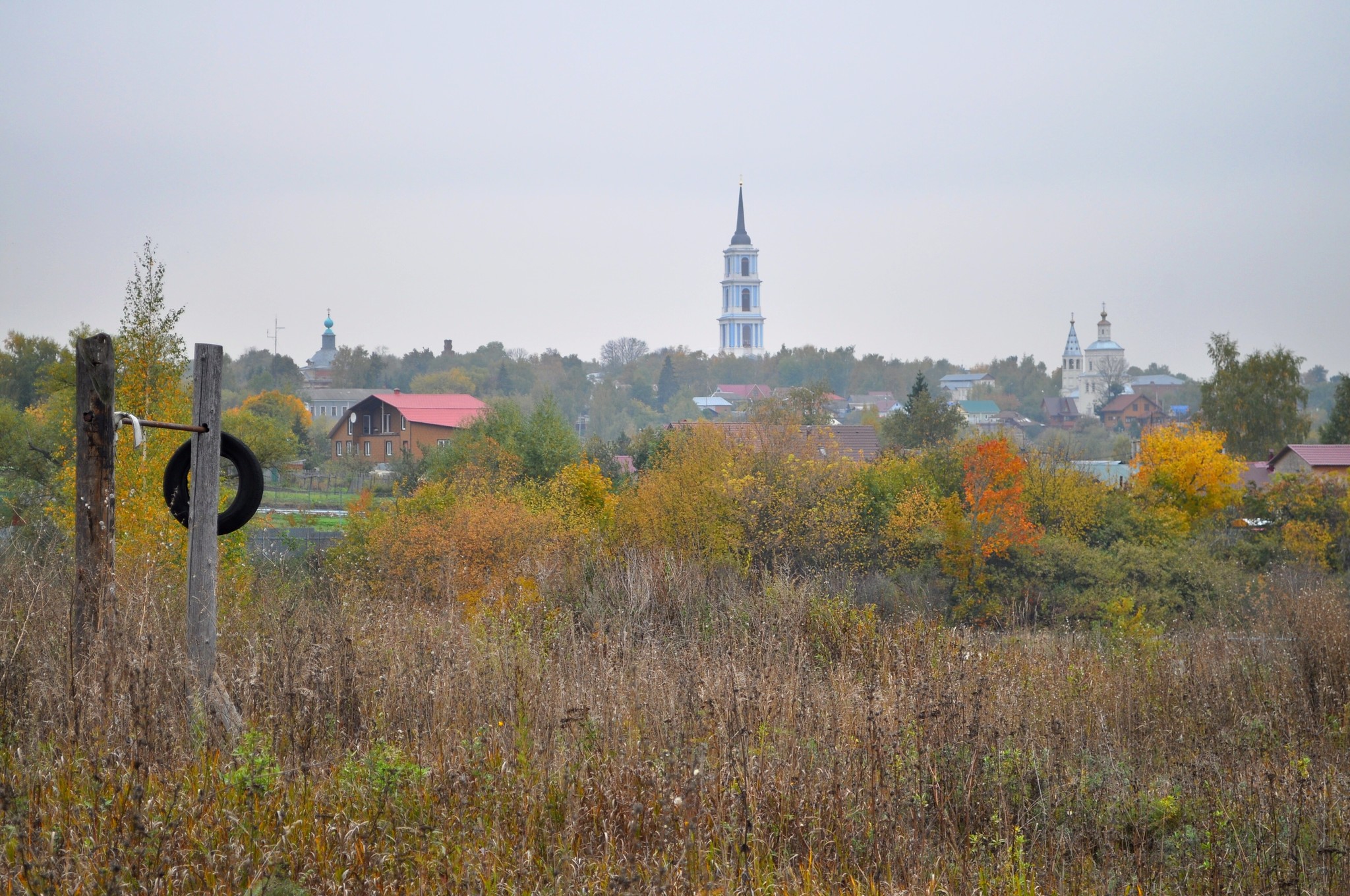 Morning Streltsy Sloboda - My, , Tula region, Landscape, October, Nikon, 18-55 kit, Morning, Video, Longpost