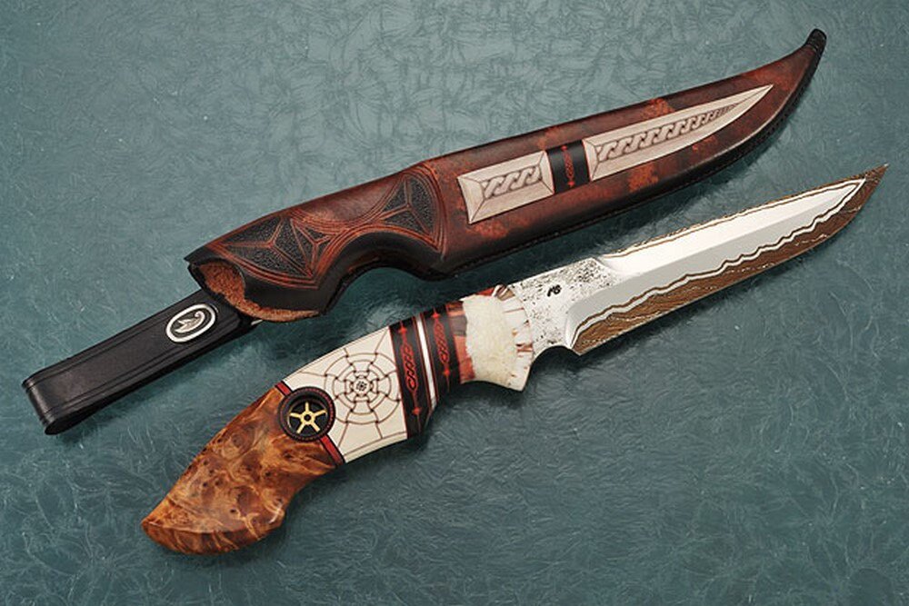 Knives by Johnny Walker Nilsson - Knife, Master, Damascus, Bone carving, Longpost