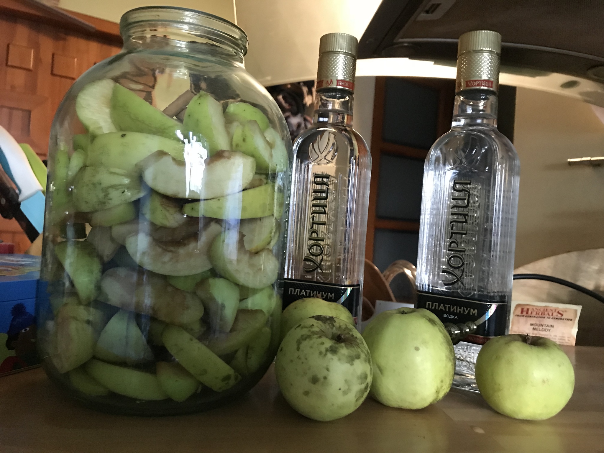 Tincture of apples-vodka - My, Alcohol, Tincture, Apples, Antonovka, Longpost