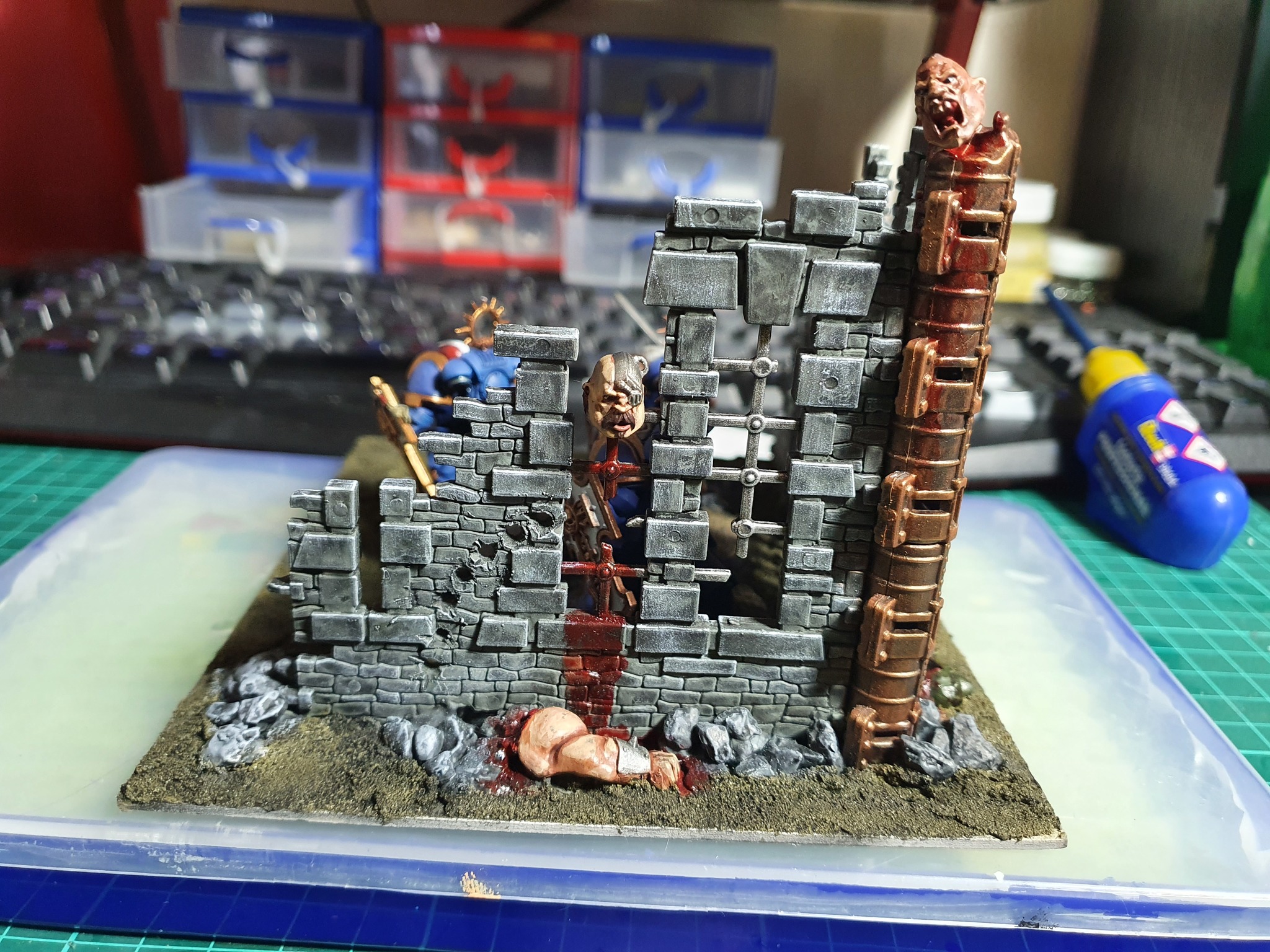 Terrain from the technologist has the right to life! - My, Painting miniatures, Hobby, Warhammer 40k, Terrane, Primaris space marines, Imperium, Astra Militarum, Longpost