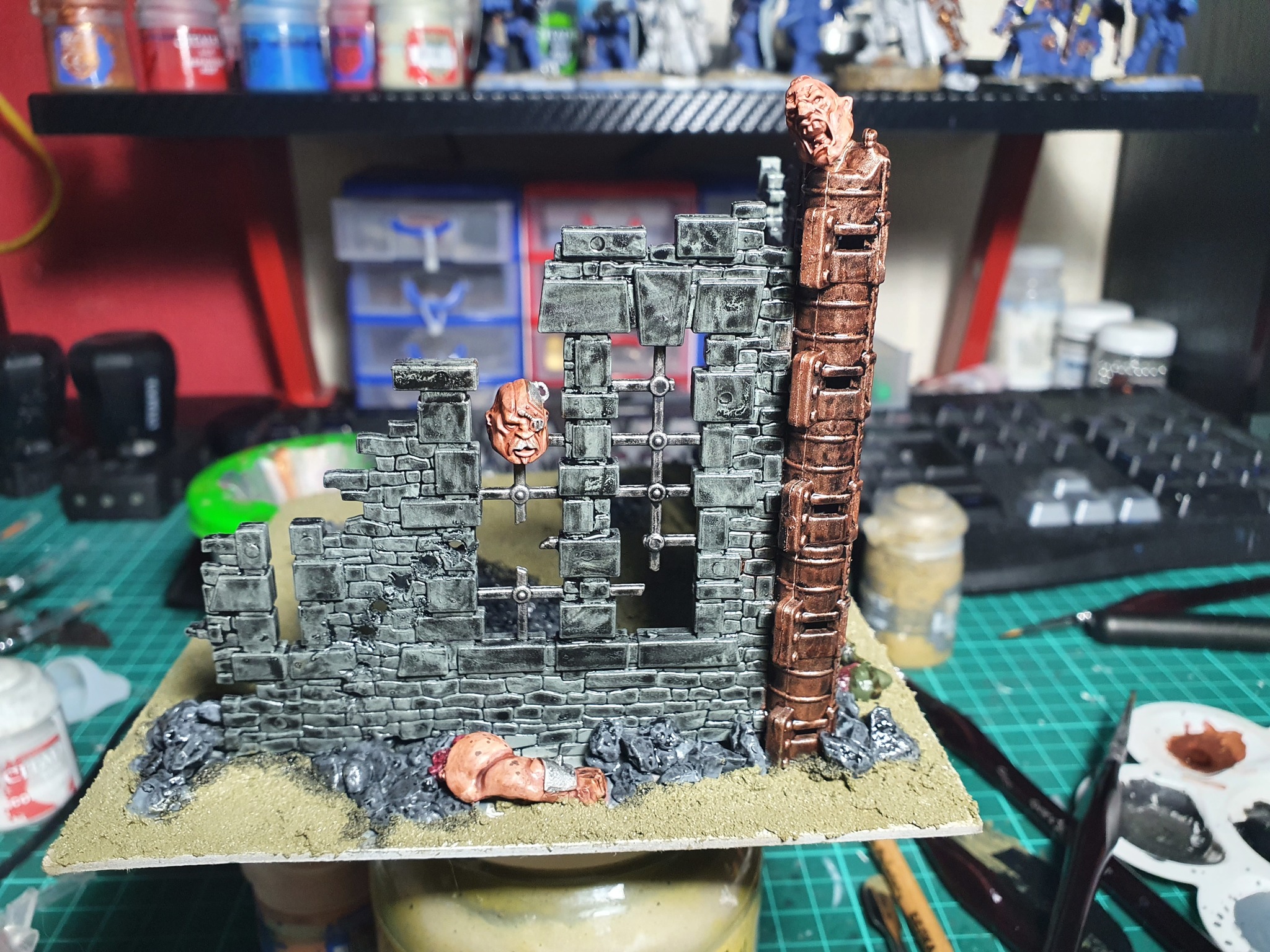 Terrain from the technologist has the right to life! - My, Painting miniatures, Hobby, Warhammer 40k, Terrane, Primaris space marines, Imperium, Astra Militarum, Longpost