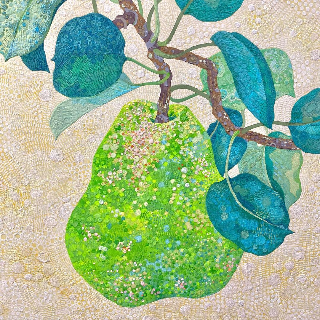 Pear pointillism - Art, Drawing, Pear, Painting, Art, beauty, Pointillism, Unusual, Longpost